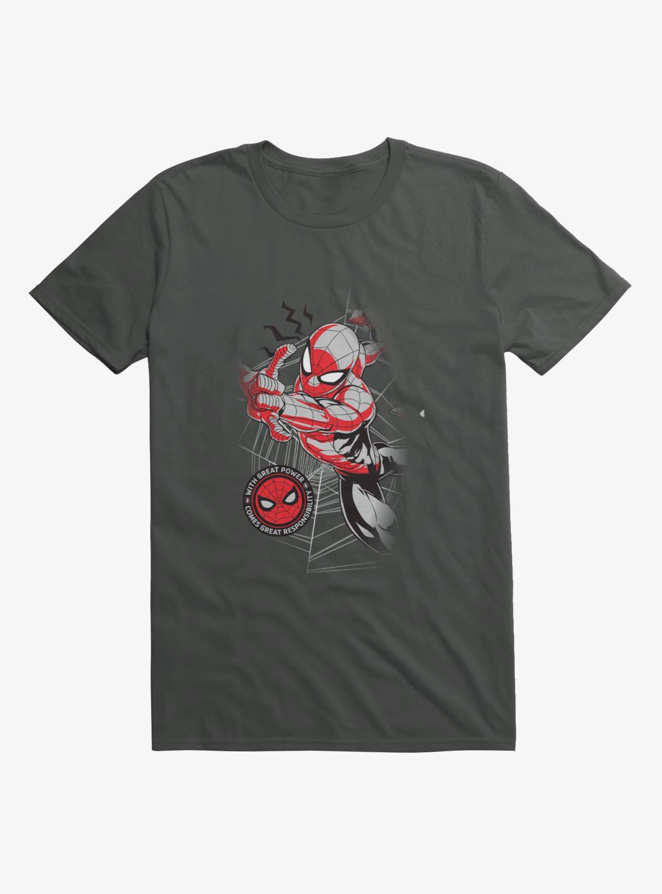 Marvel Spider-Man Swinging With Power Mens T-Shirt, , hi-res