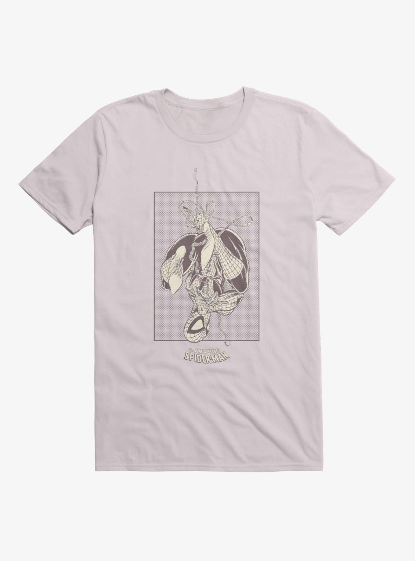 Marvel Spider-Man Web Upside Down Pose Retro Mens T-Shirt