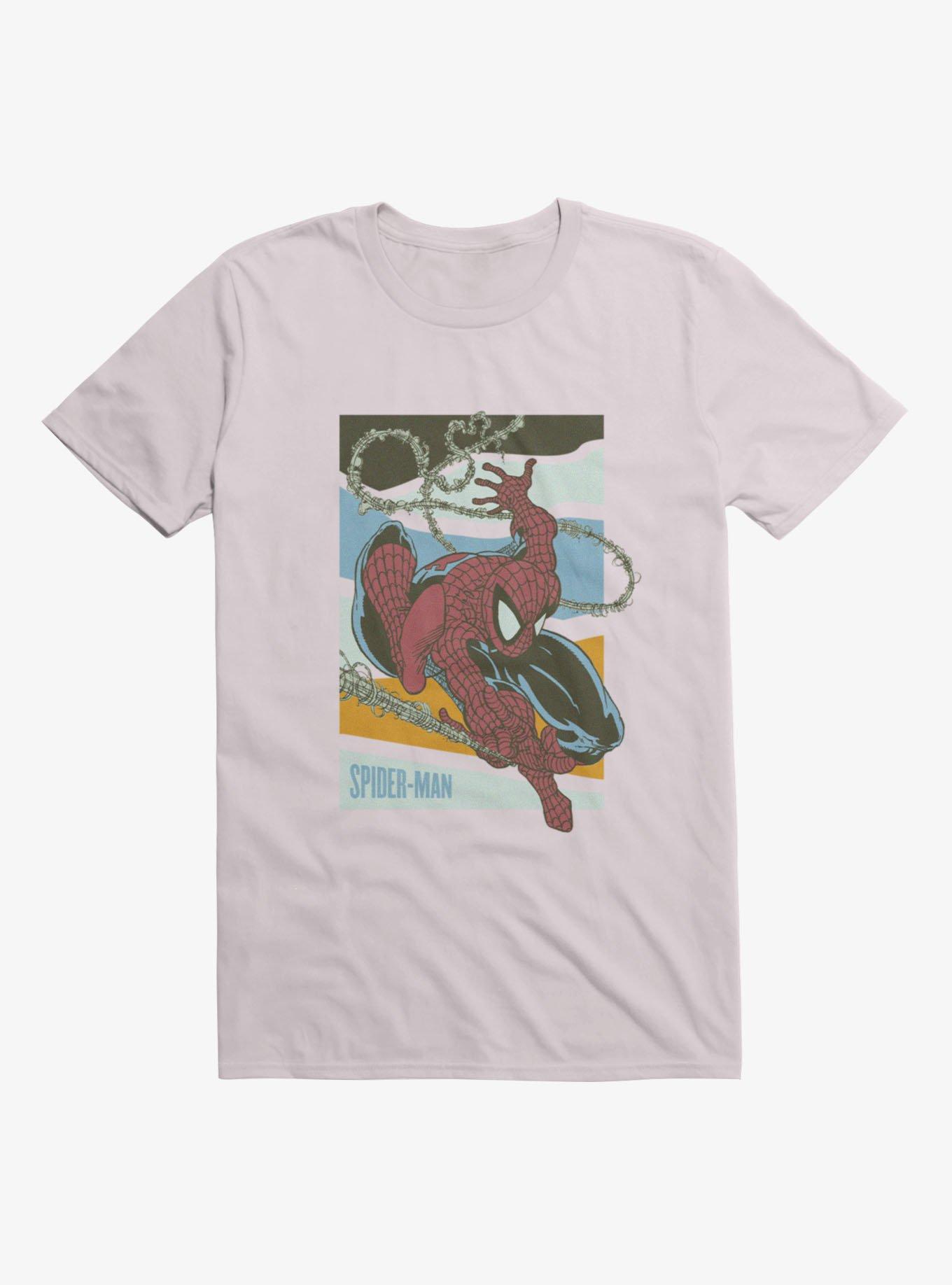 Marvel Spider-Man Swinging Through Abstract Lines Mens T-Shirt, , hi-res