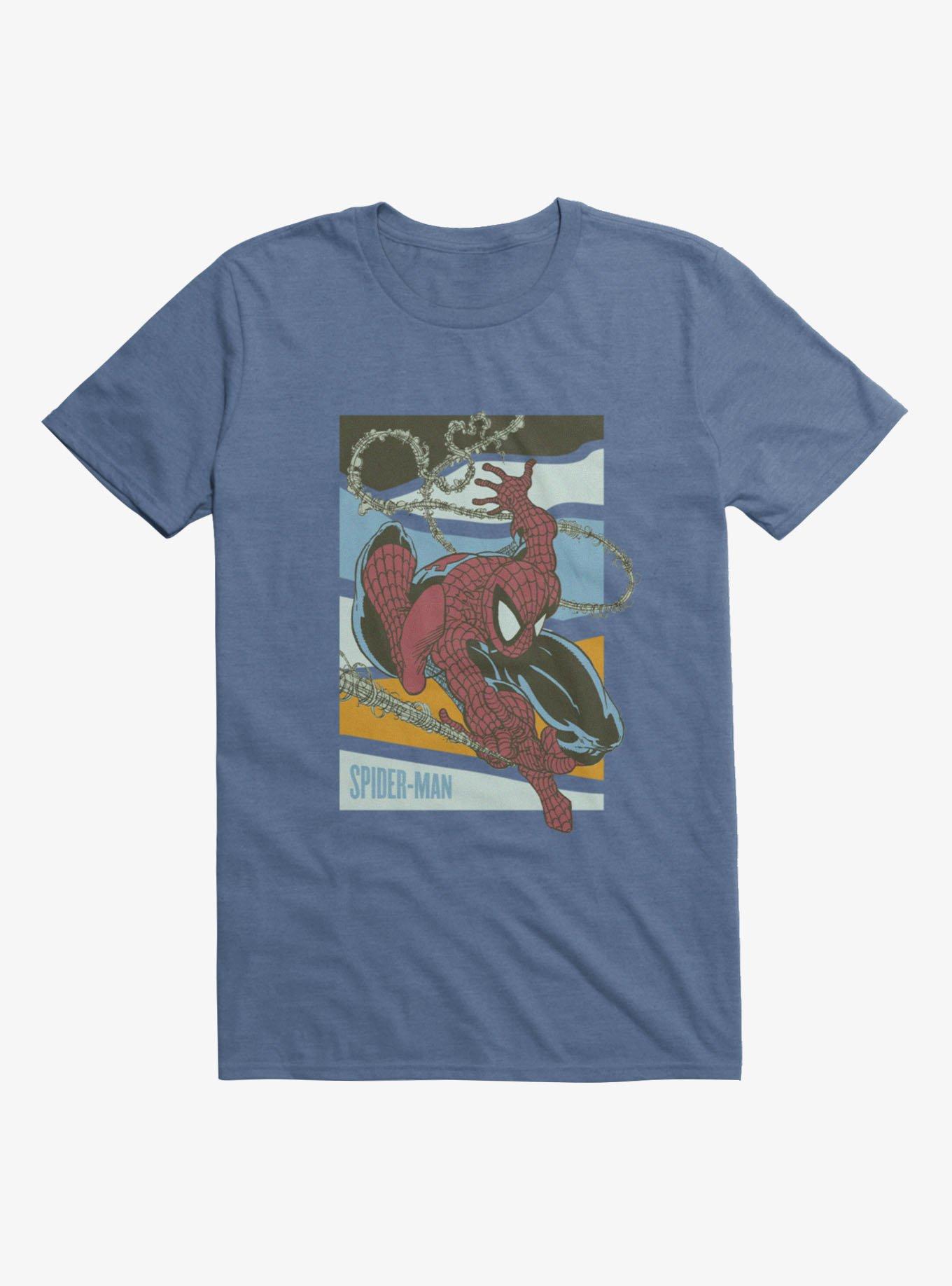 Marvel Spider-Man Swinging Through Abstract Lines Mens T-Shirt, , hi-res