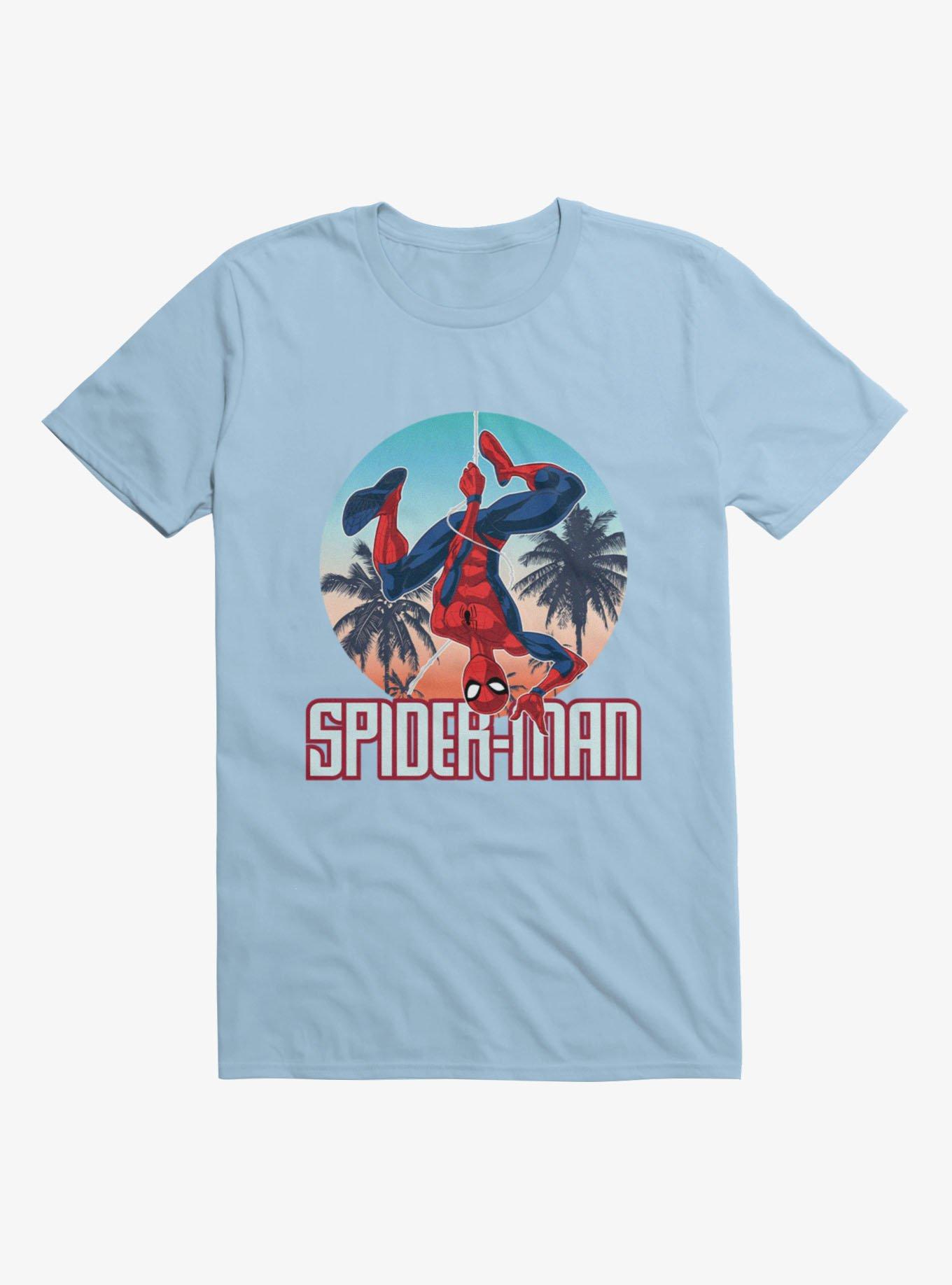 Marvel Spider-Man Palm Trees Circle Logo Mens T-Shirt, , hi-res