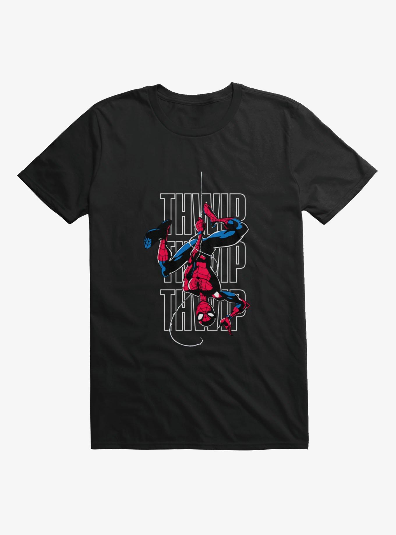 Marvel Spider-Man Thwip Comic Style Swing Mens T-Shirt