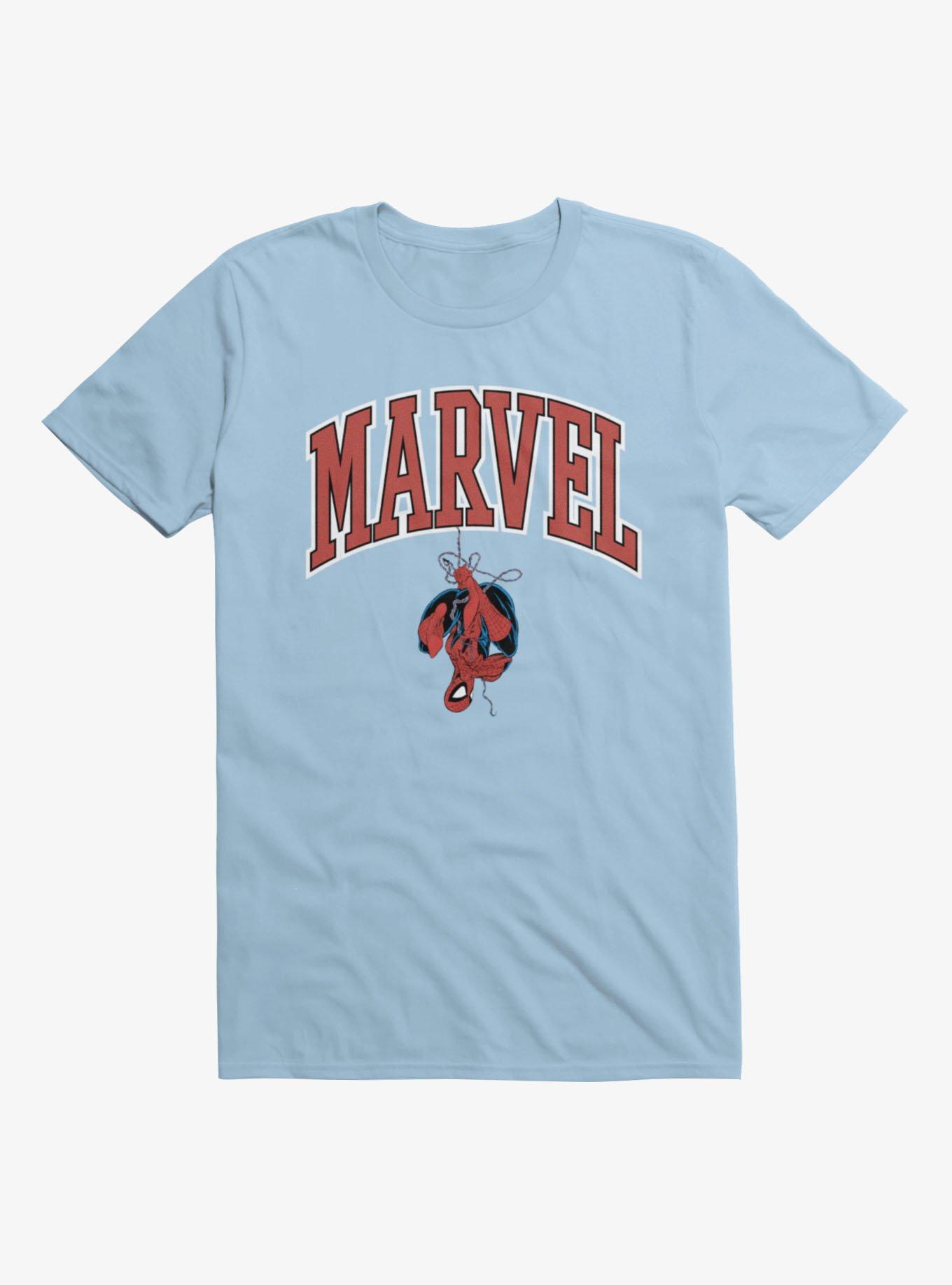 Marvel Spider-Man Hanging Upside Down Logo Mens T-Shirt