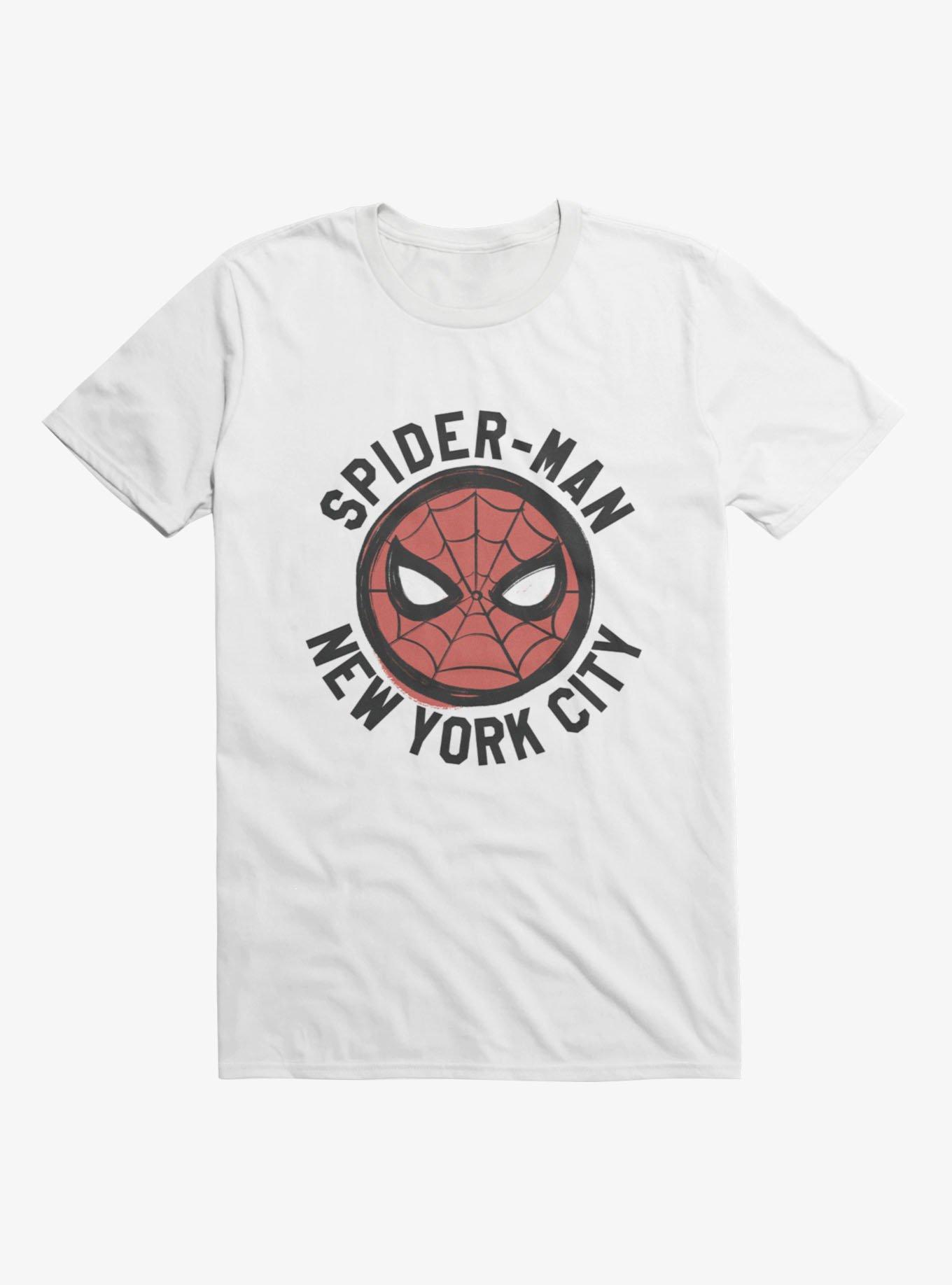 Marvel Spider-Man New York City Spidey Face Mens T-Shirt