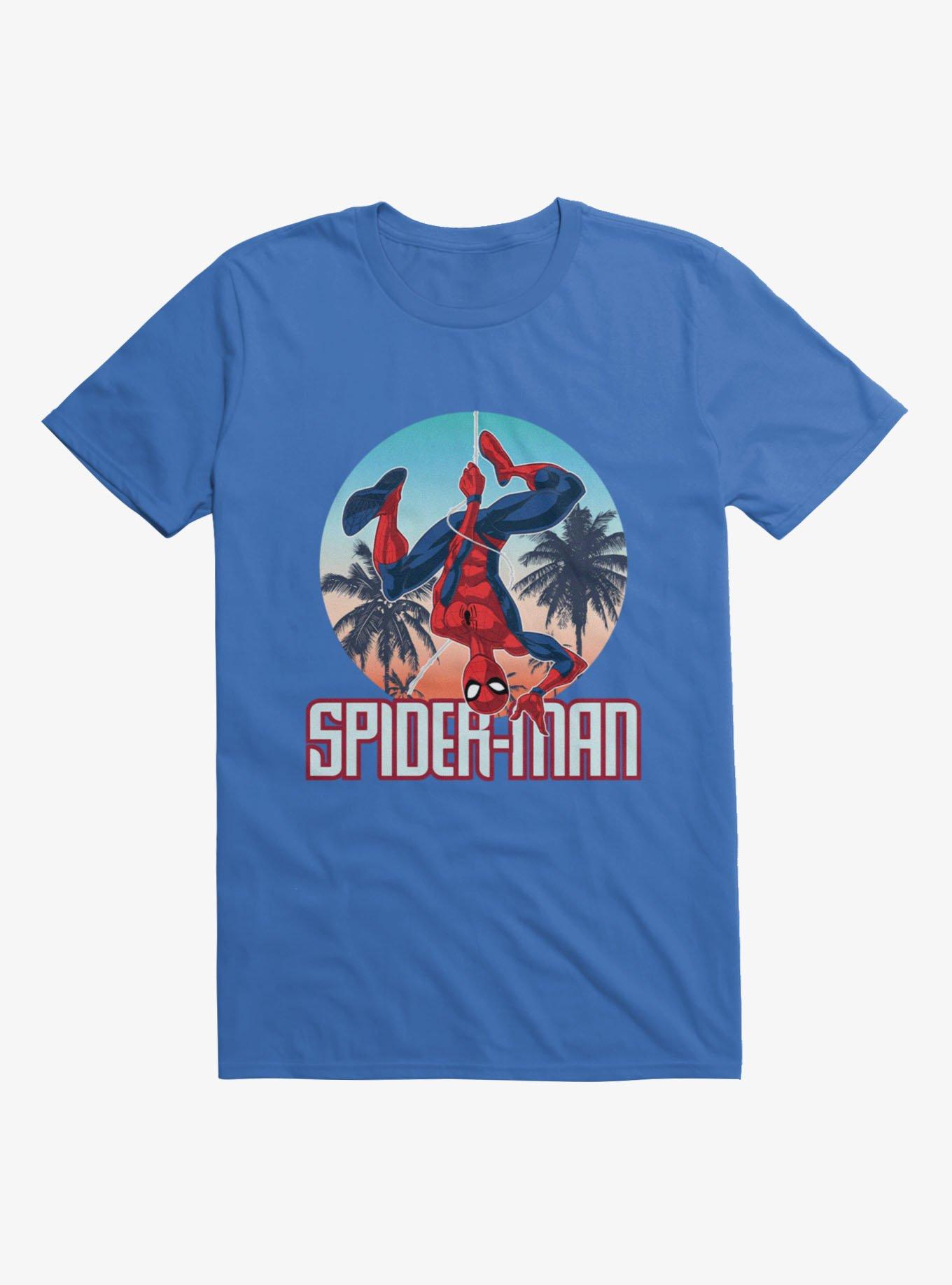 Marvel Spider-Man Palm Trees Circle Logo Mens T-Shirt, , hi-res