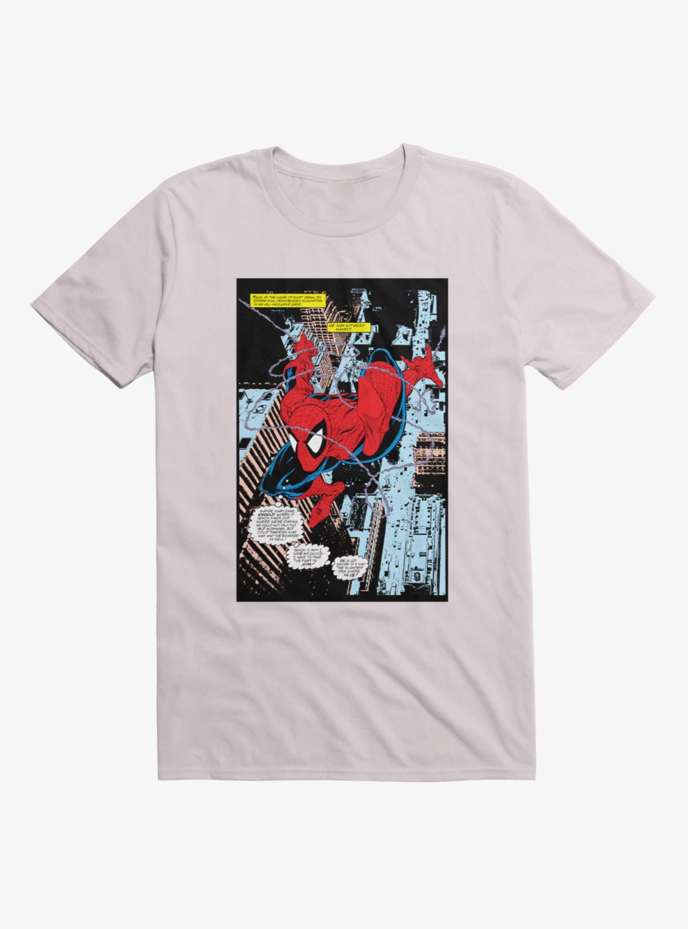 Marvel Spider-Man Swinging Through the City Mens T-Shirt, , hi-res