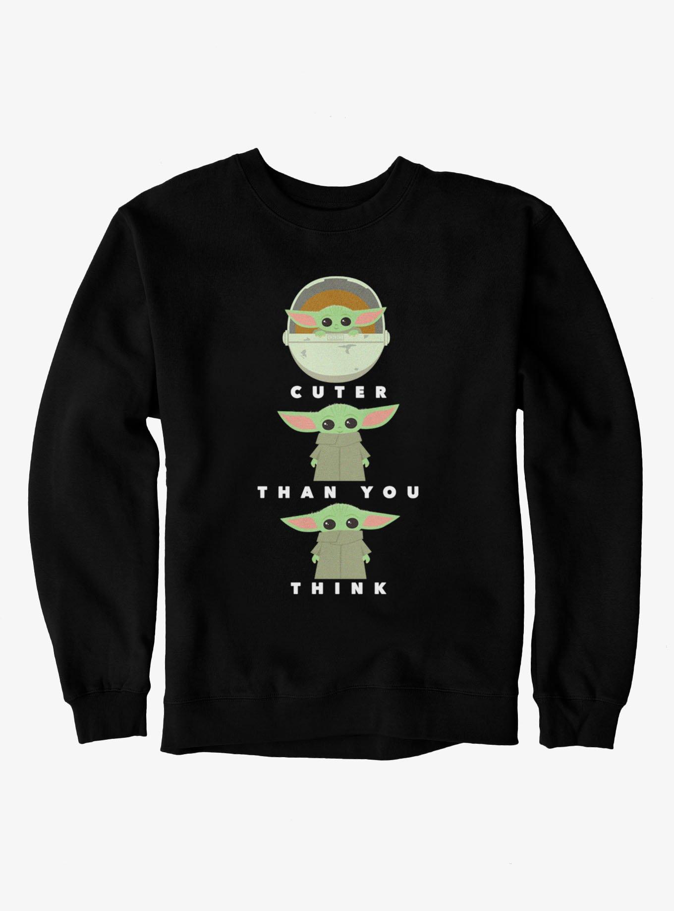 Star Wars The Mandalorian Cuter Than You Think Grogu Sweatshirt, BLACK, hi-res view 1
