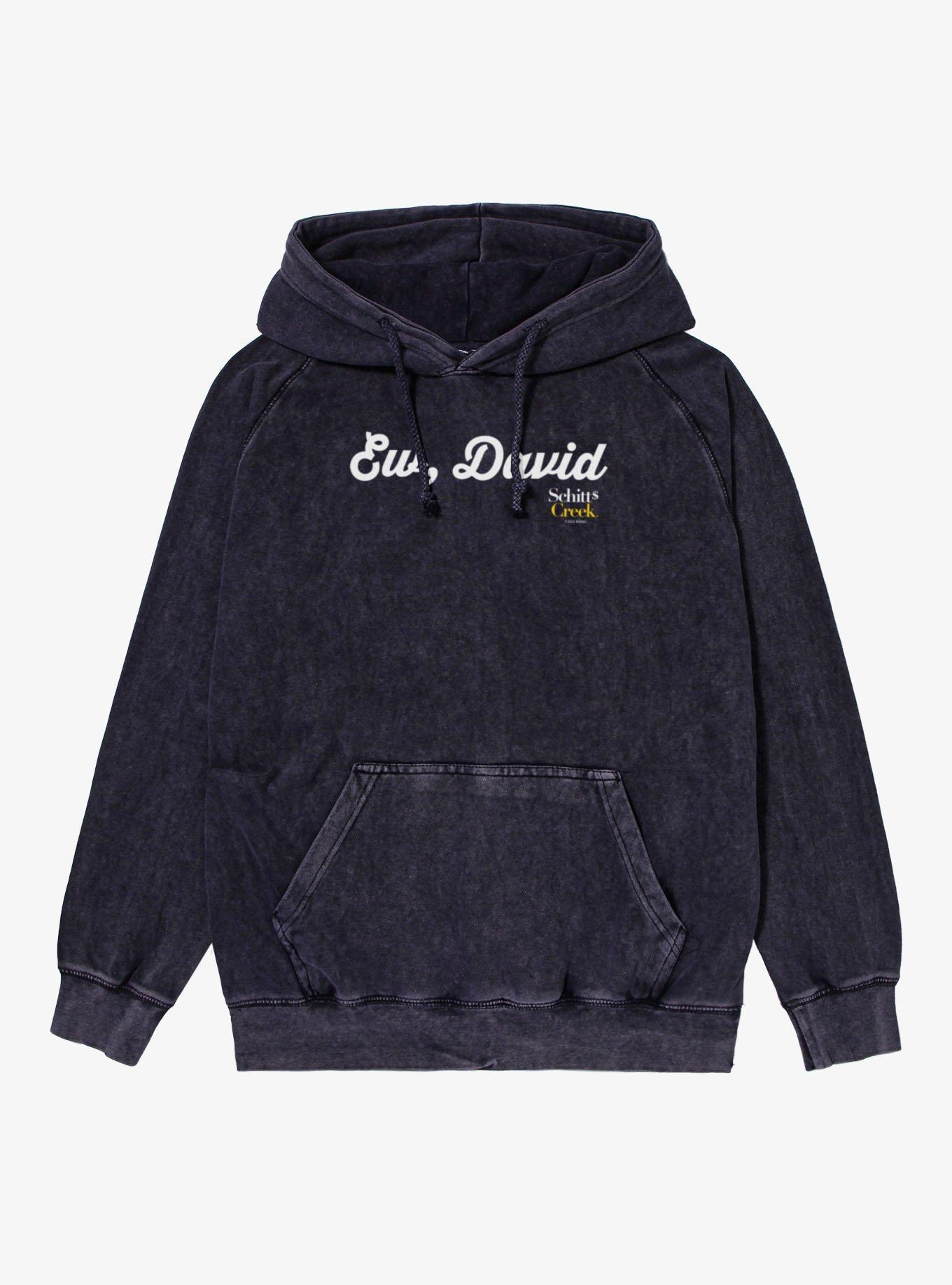 Schitt's Creek Ew David Cursive Text Vintage Mineral Washed Hoodie