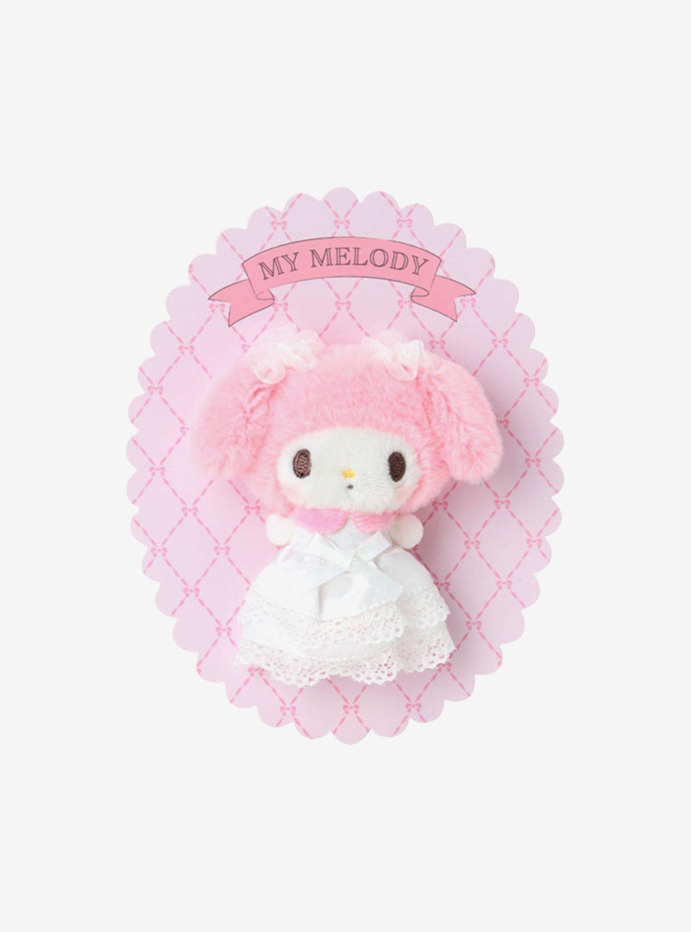 My Melody White Dress Plush Brooch, , hi-res