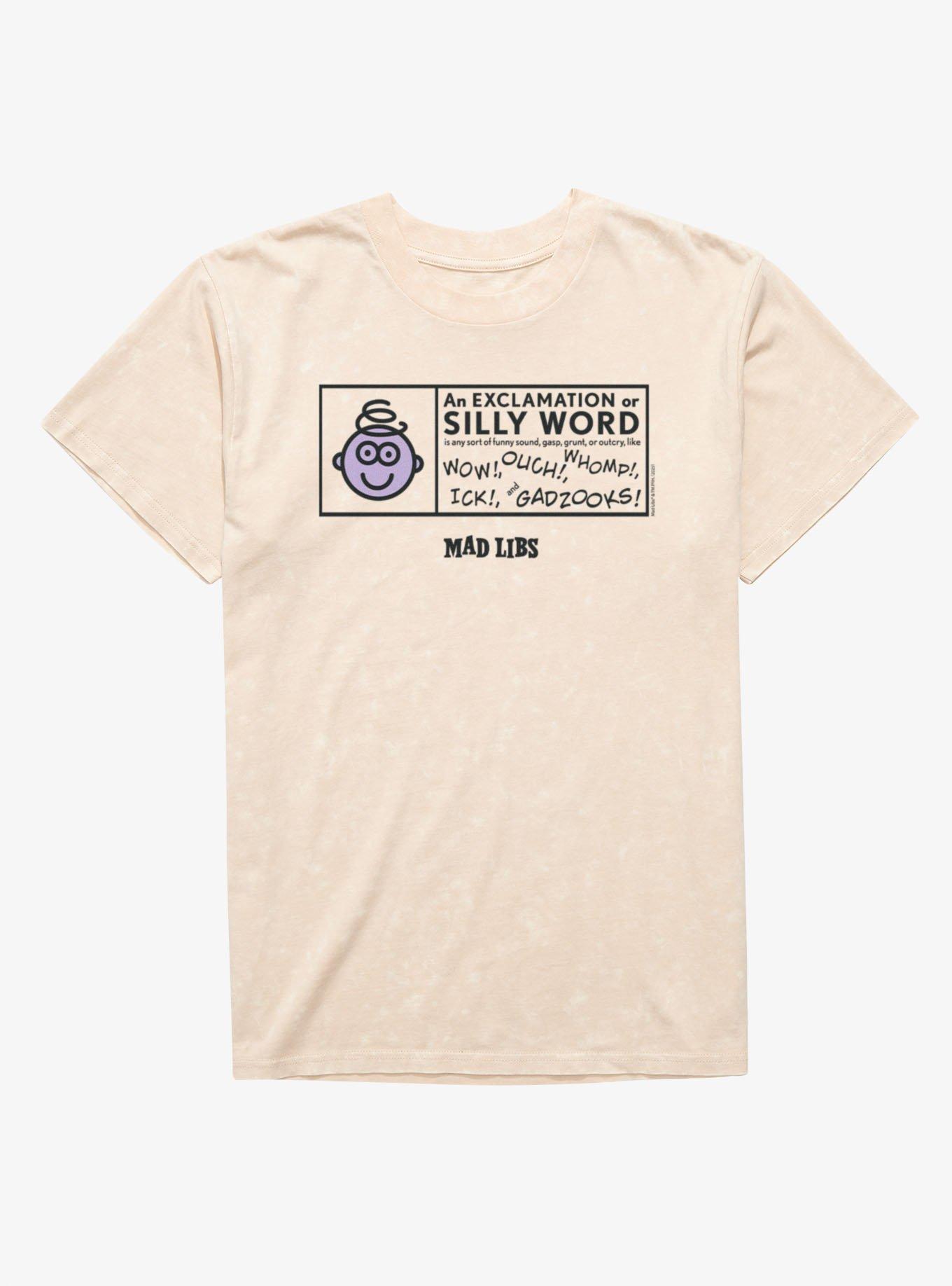 Mad Libs Silly Word Exclamation Box Mineral Wash T-Shirt, NATURAL MINERAL WASH, hi-res view 1