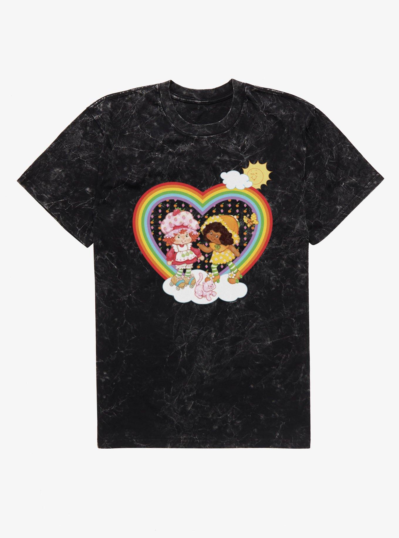Strawberry Shortcake Rainbow Heart Orange Blossom Mineral Wash T-Shirt, , hi-res