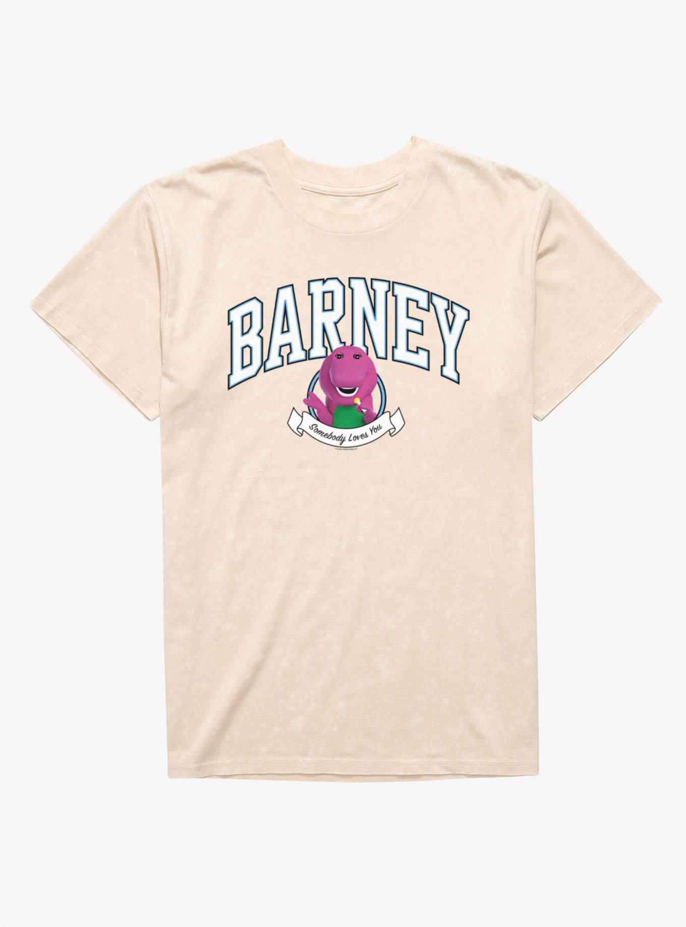 Barney Somebody Loves You Collegiate Arch Mineral Wash T-Shirt, NATURAL MINERAL WASH, hi-res view 1