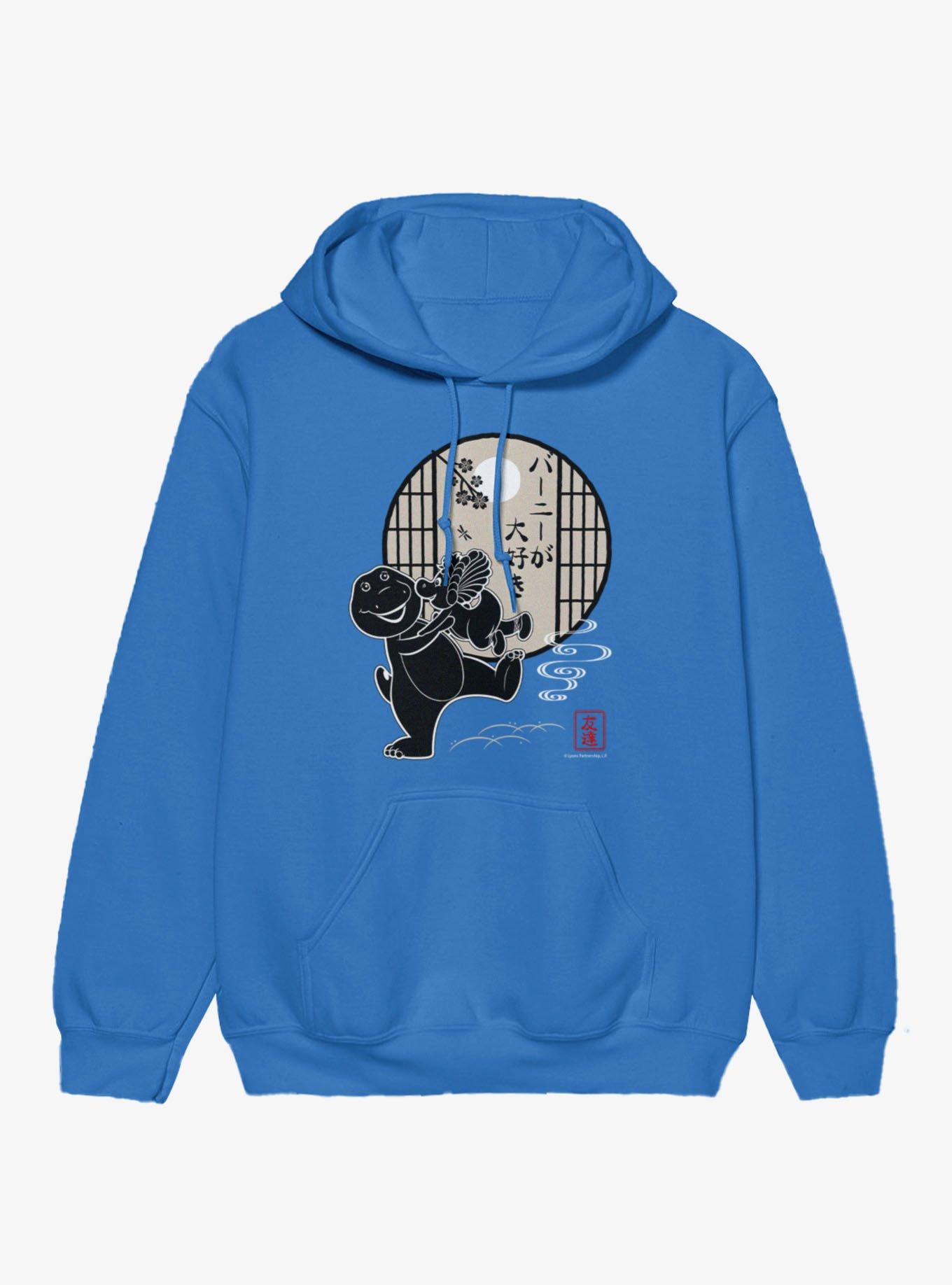 Barney Japanese Silhouettes Hoodie, ROYAL, hi-res view 1