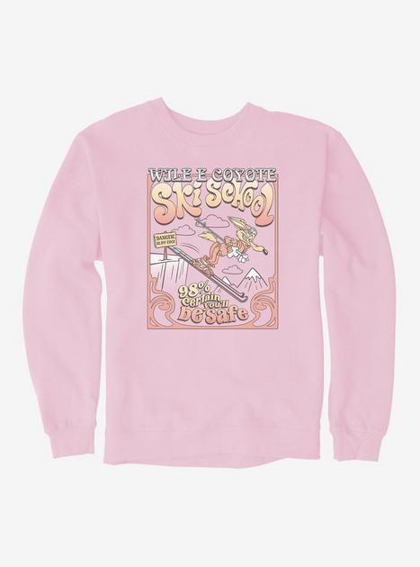 Looney Tunes Wile E. Coyote Ski School Sweatshirt - PINK | Hot Topic