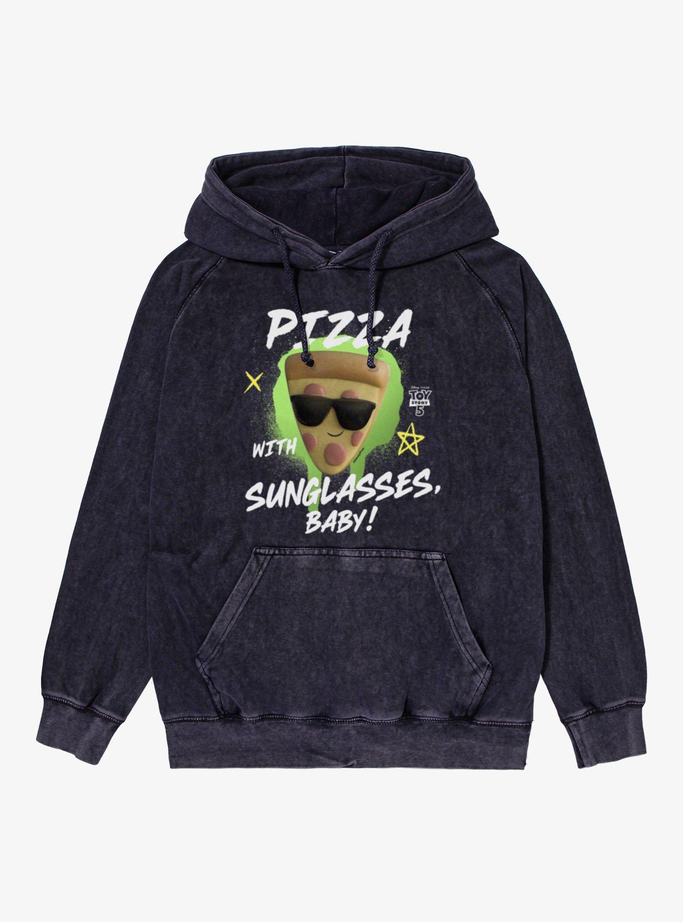 Disney Pixar Toy Story 5 Pizza With Sunglasses Baby Splatter Mineral Wash Hoodie