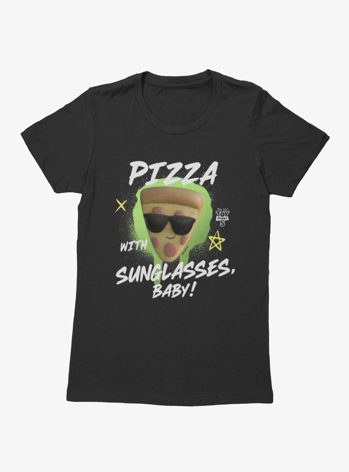 Disney Pixar Toy Story 5 Pizza With Sunglasses Baby Splatter Womens T-Shirt