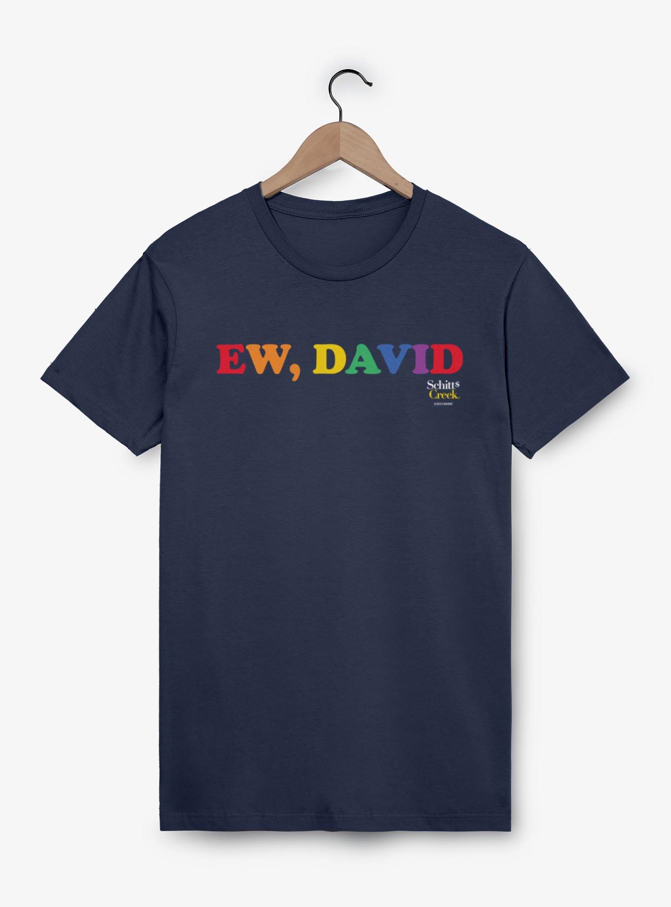 Schitt's Creek Ew David Rainbow Text T-Shirt, , hi-res