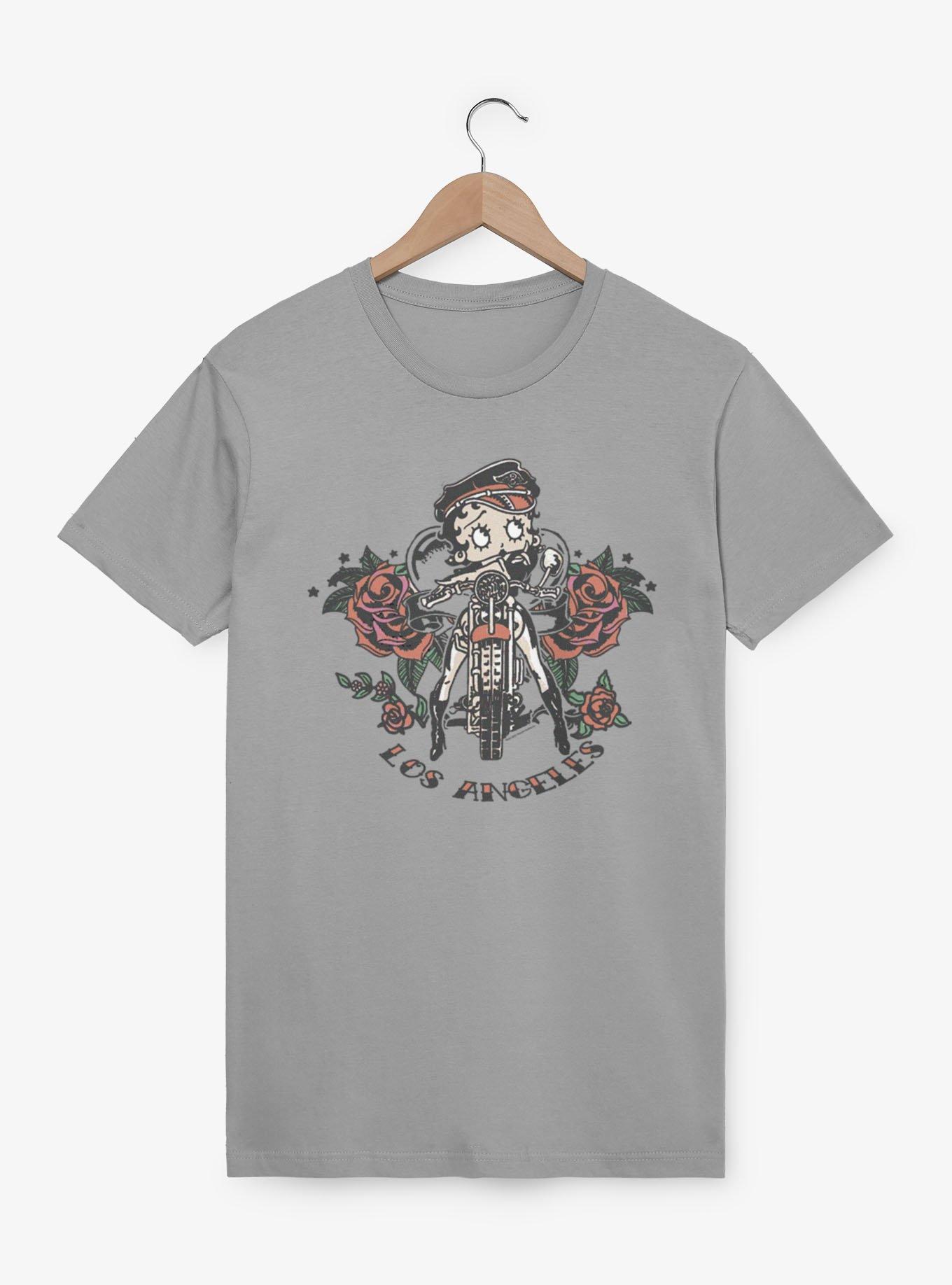 Betty Boop Los Angeles Motorcycle Roses T-Shirt