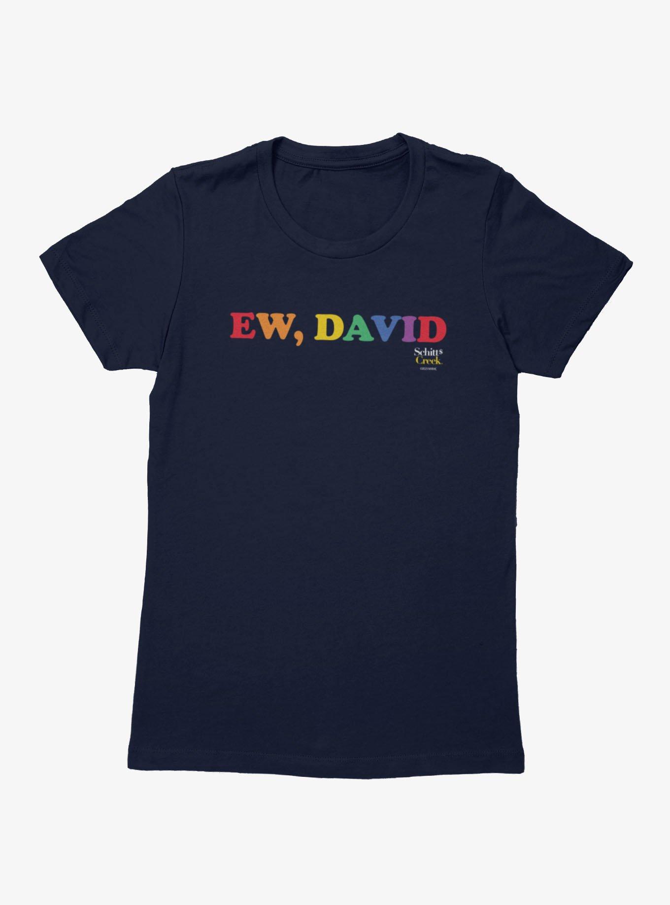 Schitt's Creek Ew David Rainbow Text Womens T-Shirt, , hi-res