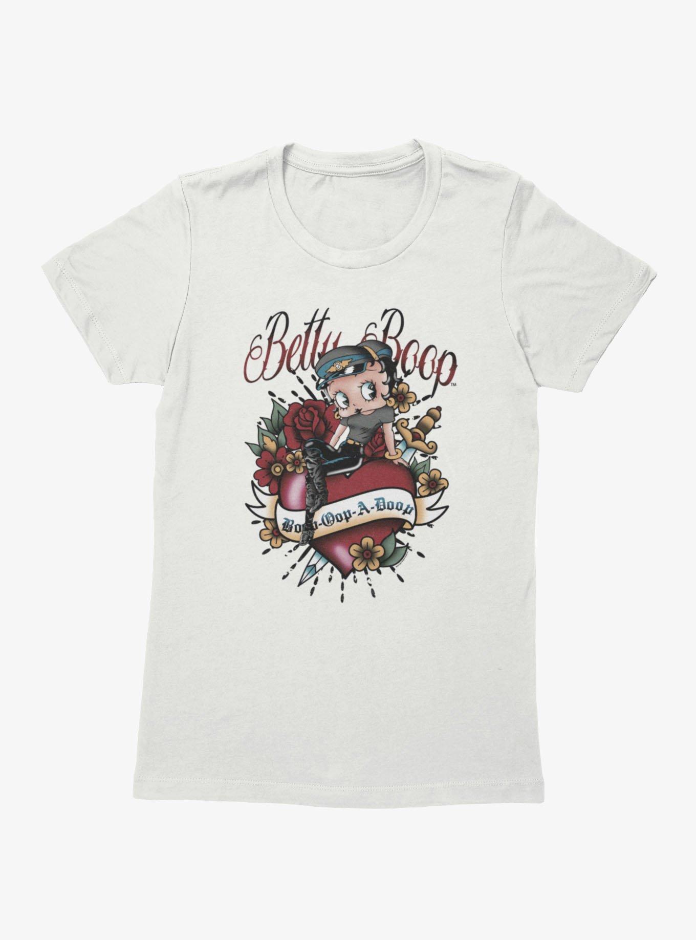 Betty Boop Opp A Doop Classic Heart Tattoo Womens T-Shirt