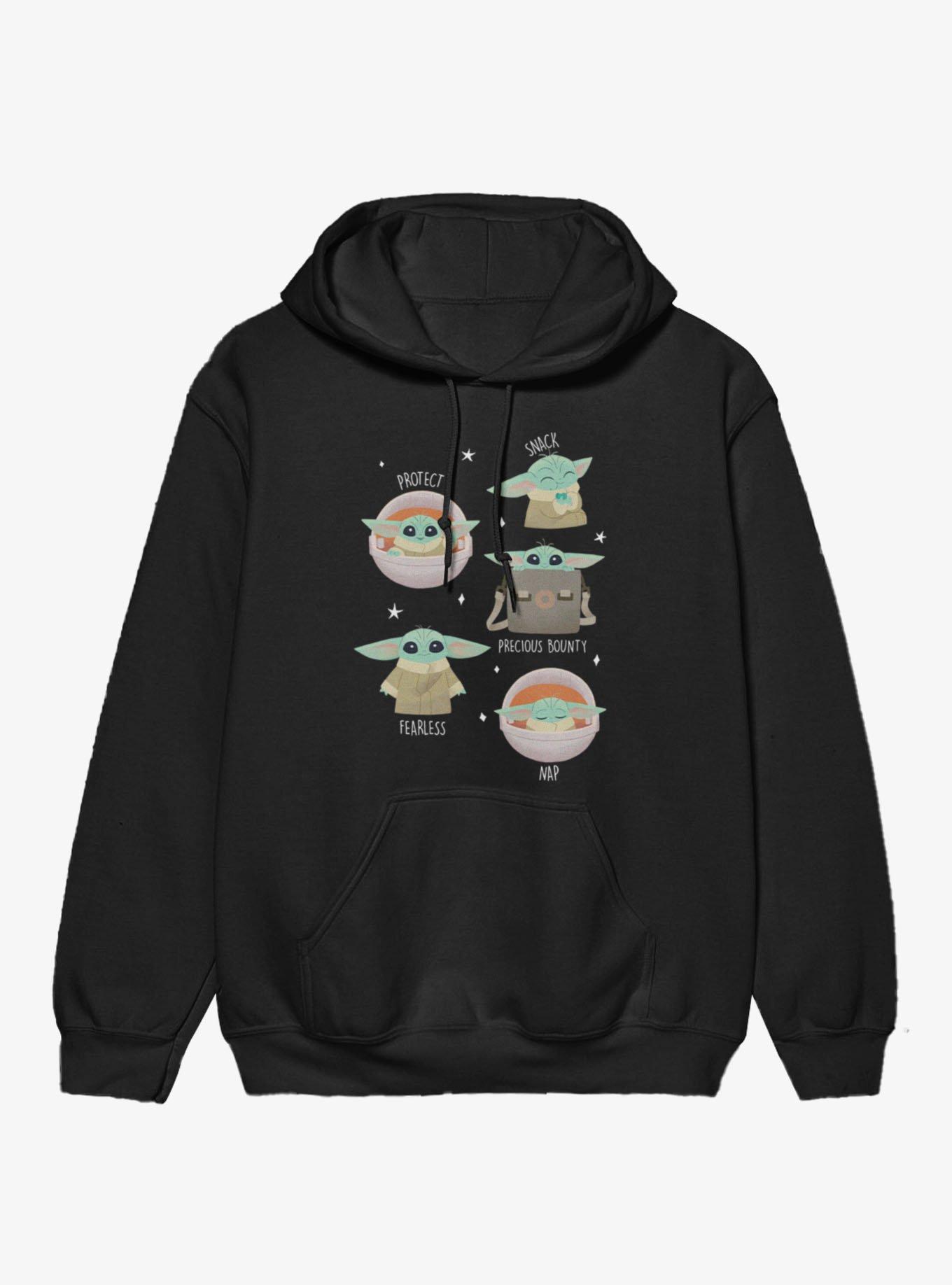 Star Wars Protect Snack Nap Fearless Grogu Hoodie, BLACK, hi-res view 1