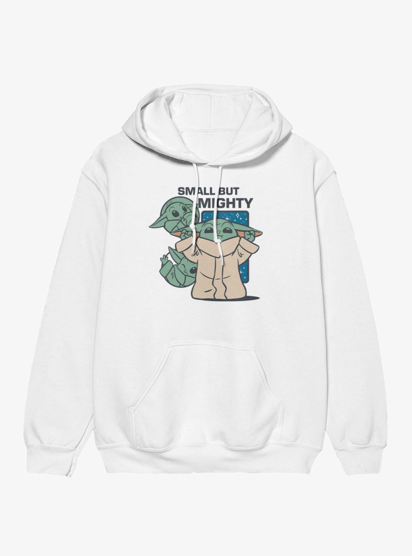Star Wars The Mandalorian Small But Mighty Grogu Reach Hoodie, WHITE, hi-res view 1