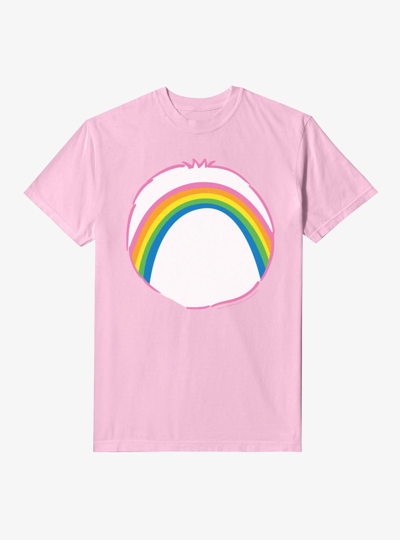 COMFORTCOLORS Care Bears Cheer Bear Rainbow Belly Badge Garment-Dyed T-Shirt