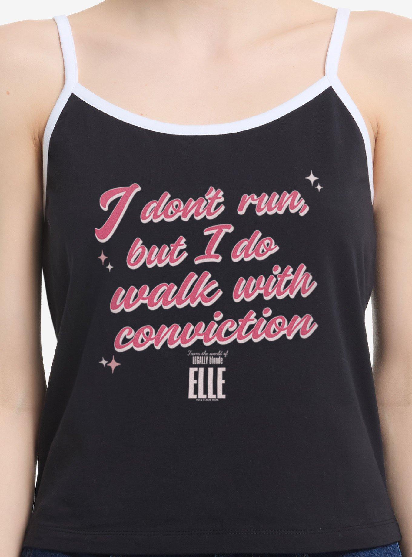 Legally Blonde Elle Walk With Conviction Womens Cami, BLACK, hi-res view 1