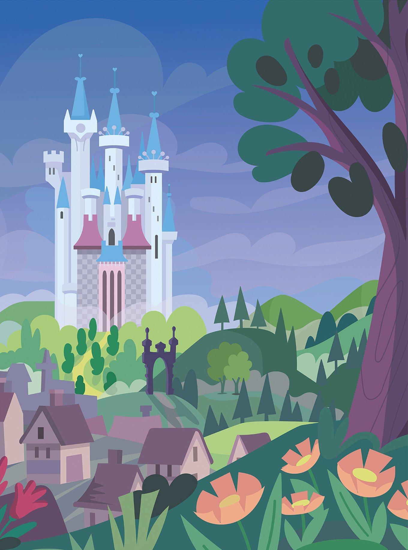 Disney Cinderella Castle Green Peel & Stick Mural, , hi-res
