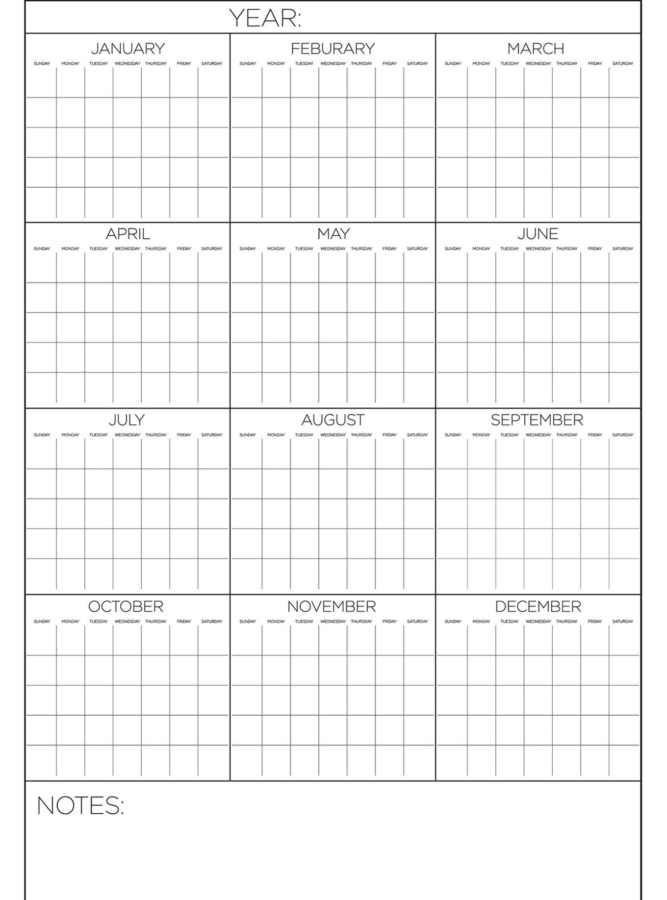 Yearly Calendar, , hi-res