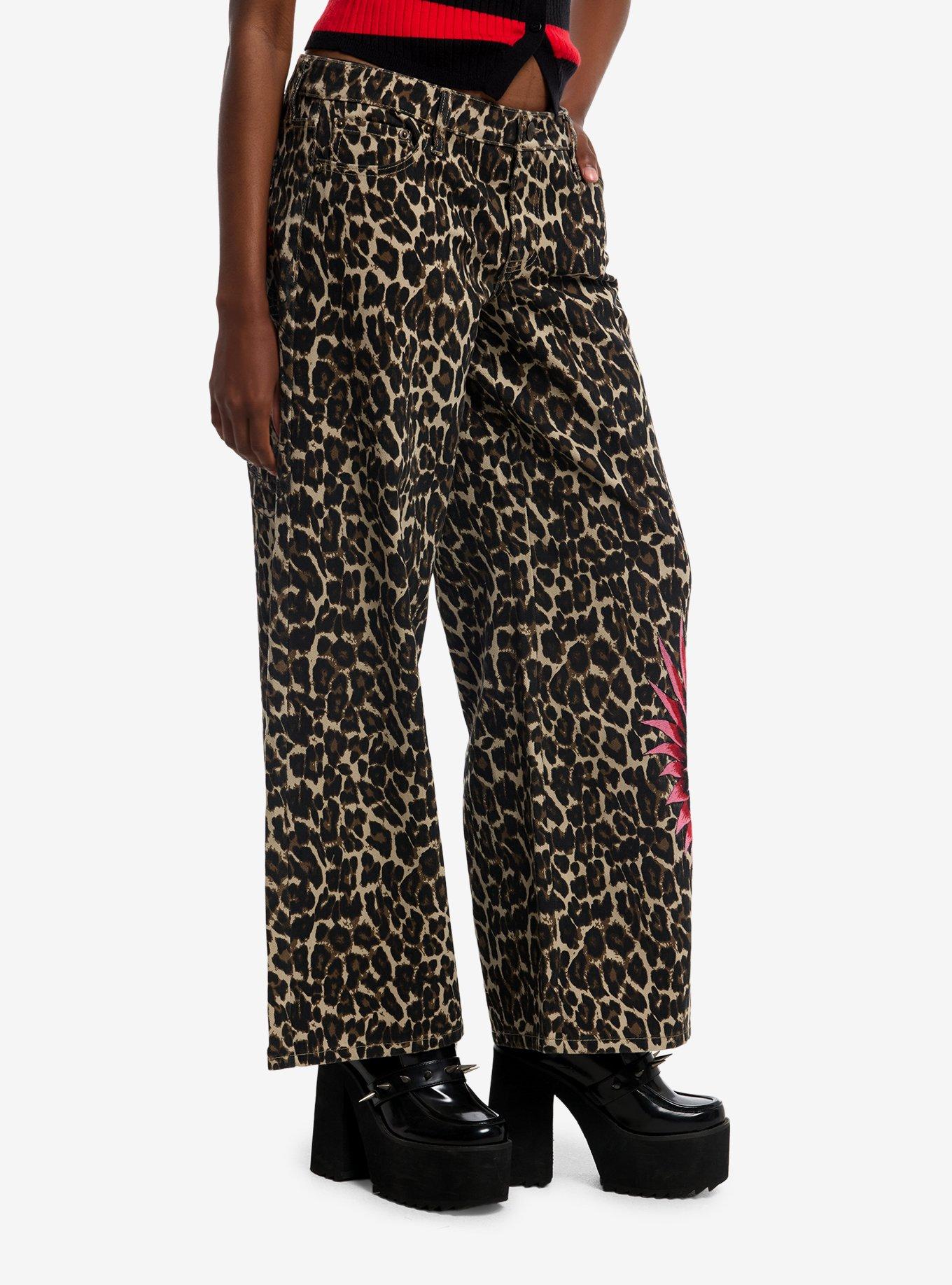 EDHARDY Ed Hardy Devil Girl Leopard Print Jeans