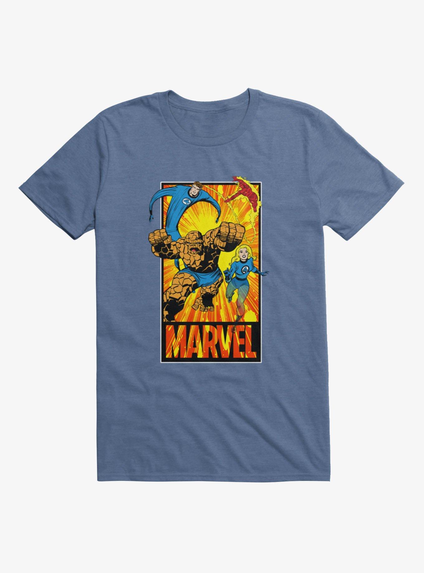 Marvel Fantastic 4 Classics Cool Heroes Action Poster Mens T-Shirt