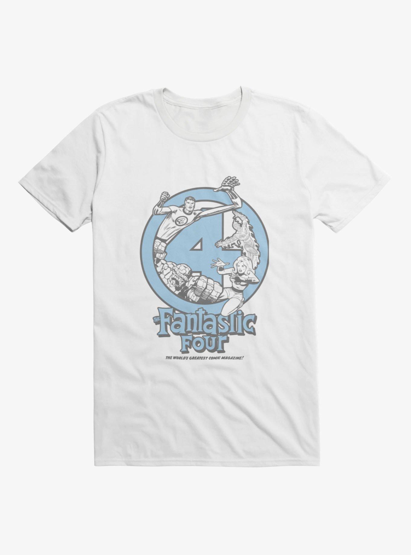 Marvel Fantastic 4 Classics Vintage Blue Badge Mens T-Shirt