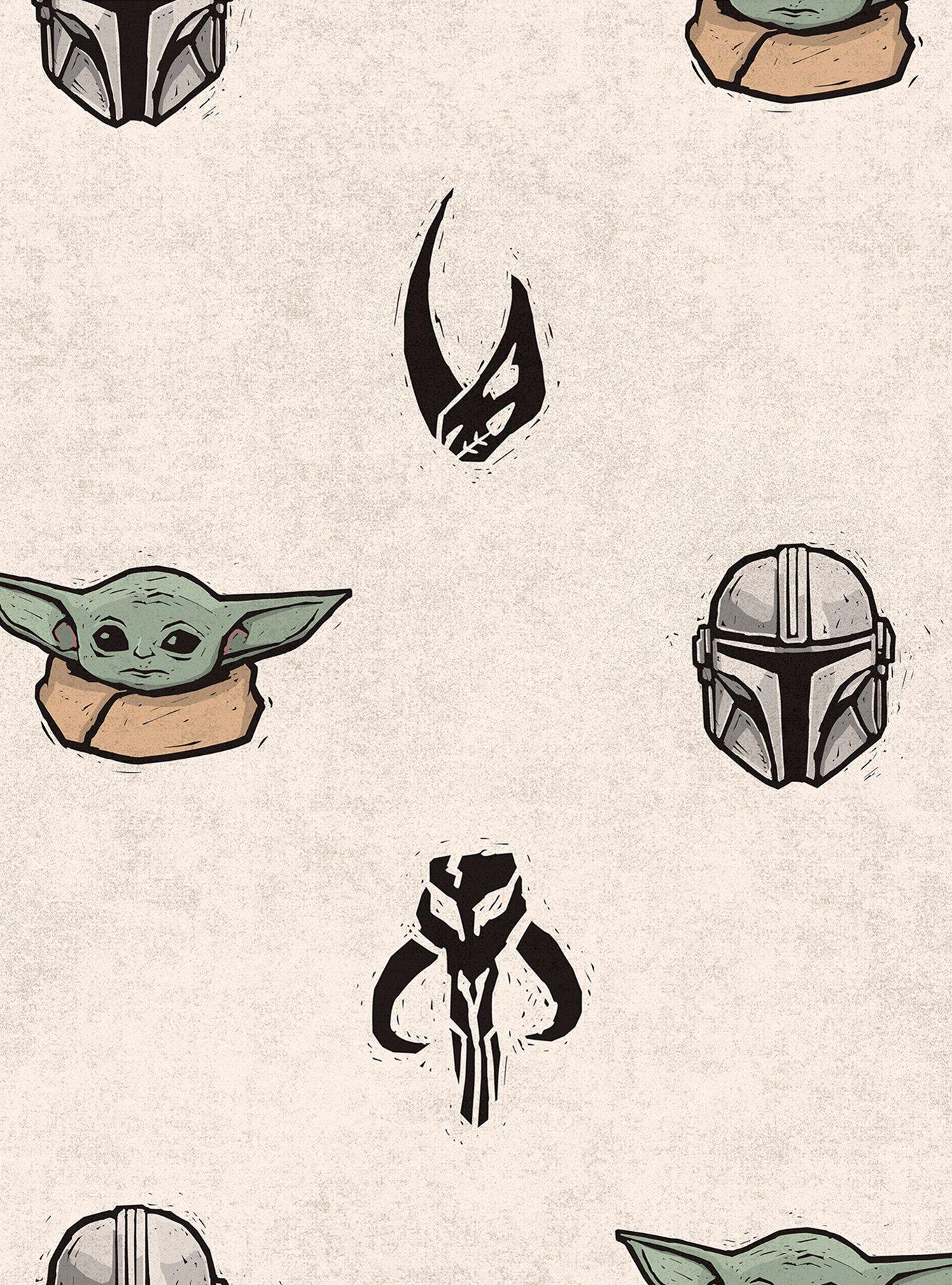 Star Wars The Mandalorian and Grogu Cream Peel & Stick Wallpaper, , hi-res
