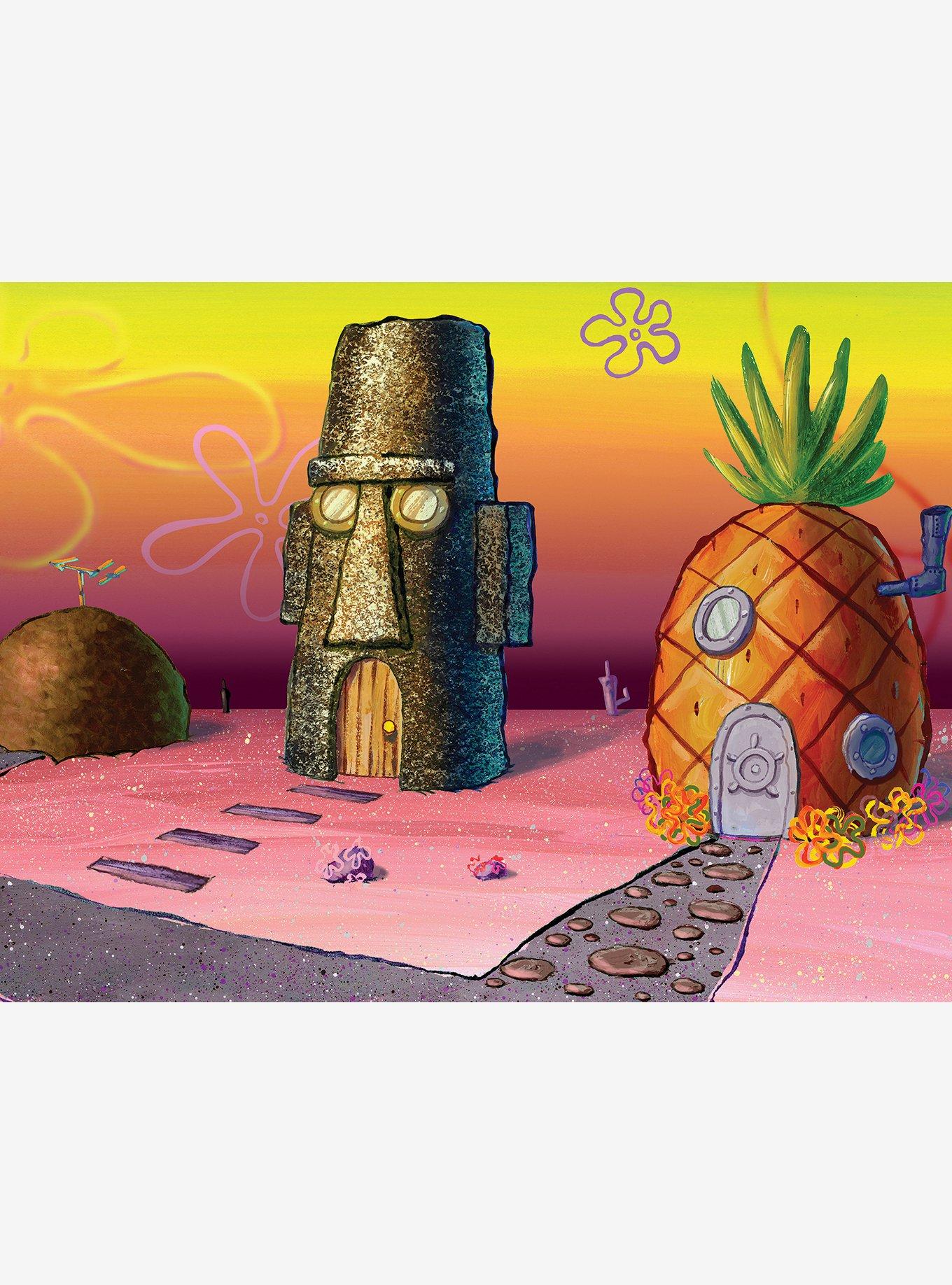 SpongeBob SquarePants Sunset Pink Peel & Stick Mural, , hi-res
