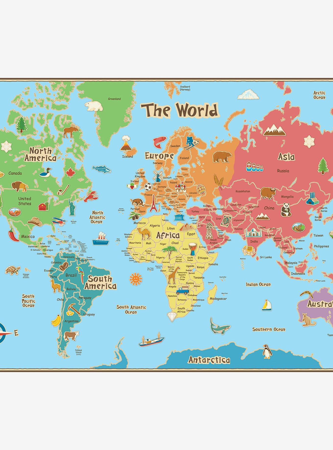 Kids World Dry Erase Map Decal, , hi-res