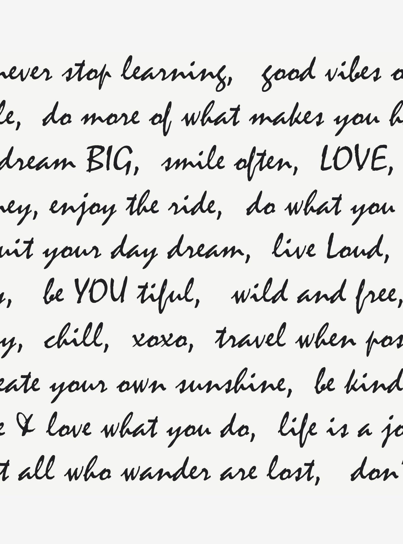 Dream Big Script Black Peel & Stick Wallpaper, , hi-res