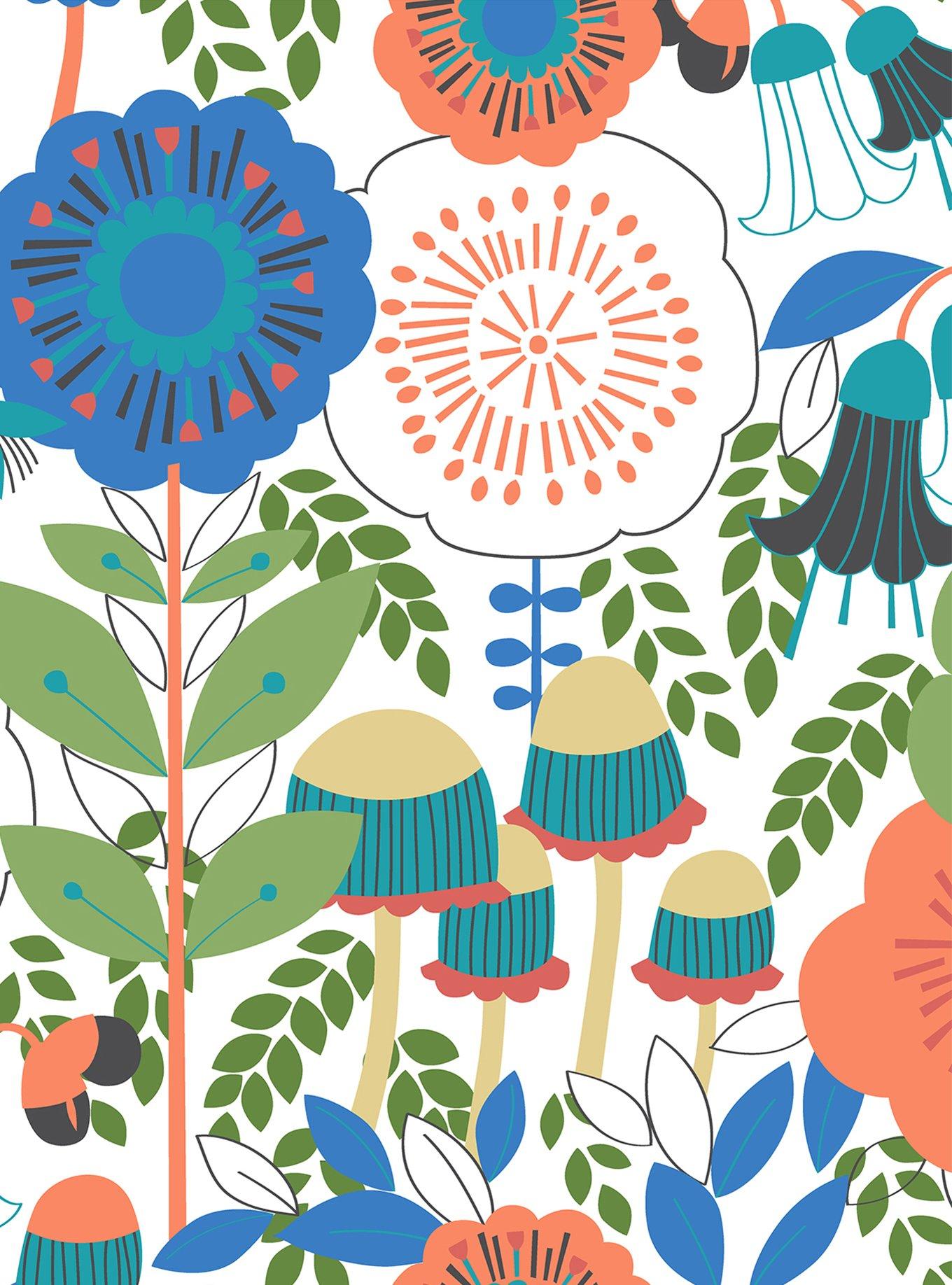 Dream Garden Off White Peel & Stick Wallpaper, , hi-res