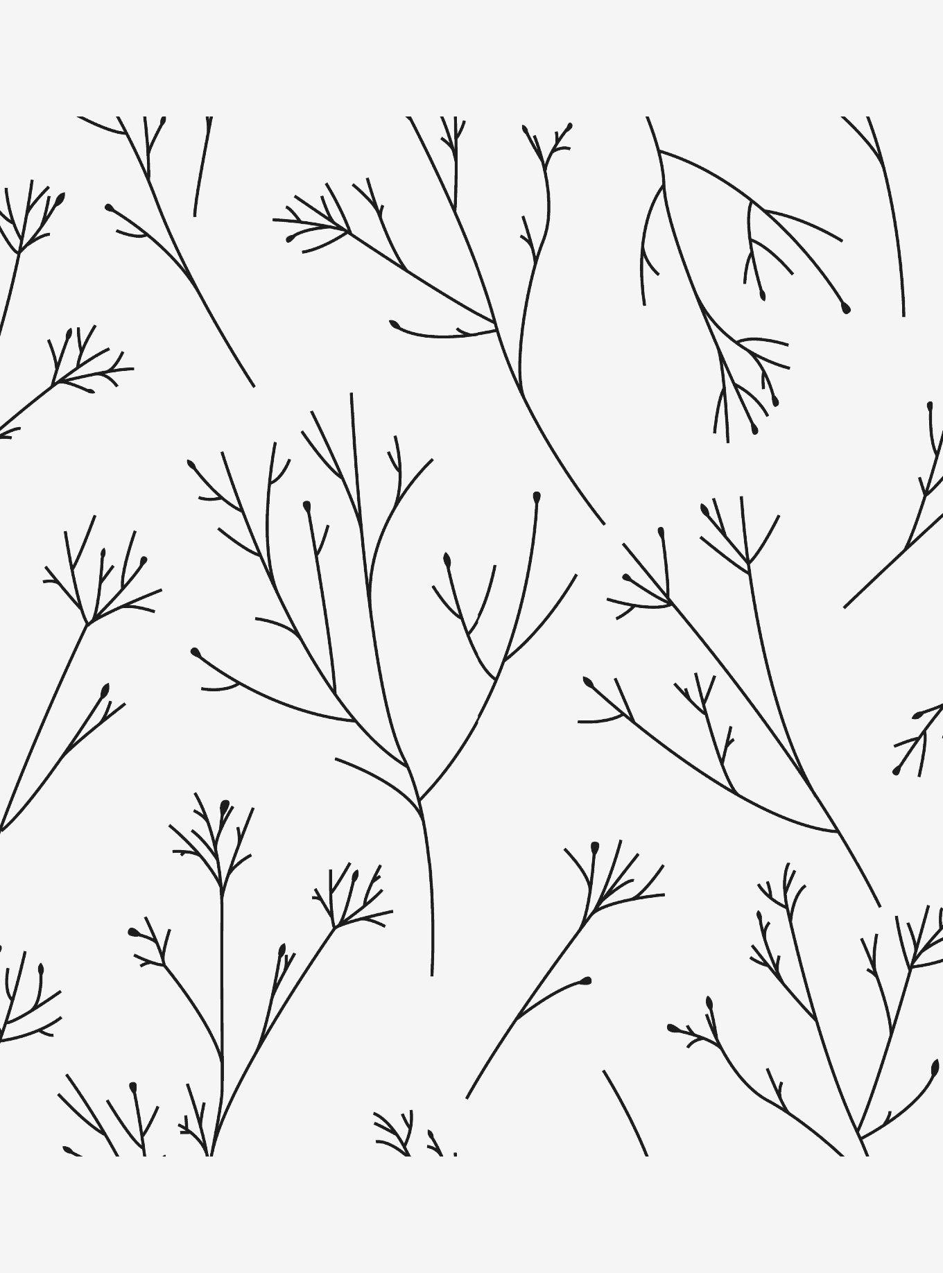 Twigs Black Peel & Stick Wallpaper, , hi-res