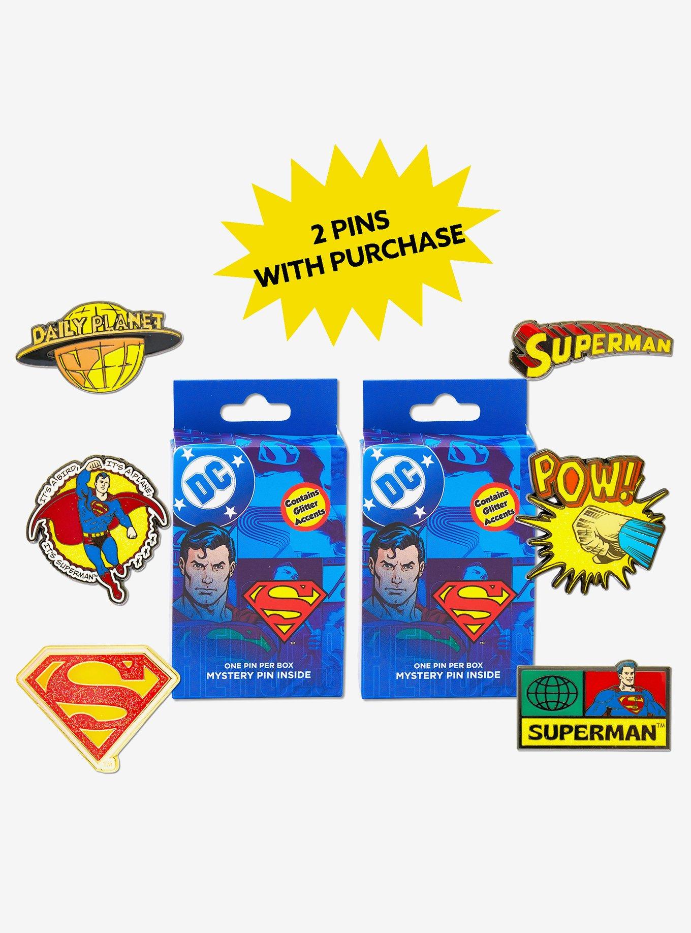 DC Comics Superman Mystery Enamel Pin Blind Box Series 2 Pack, , hi-res