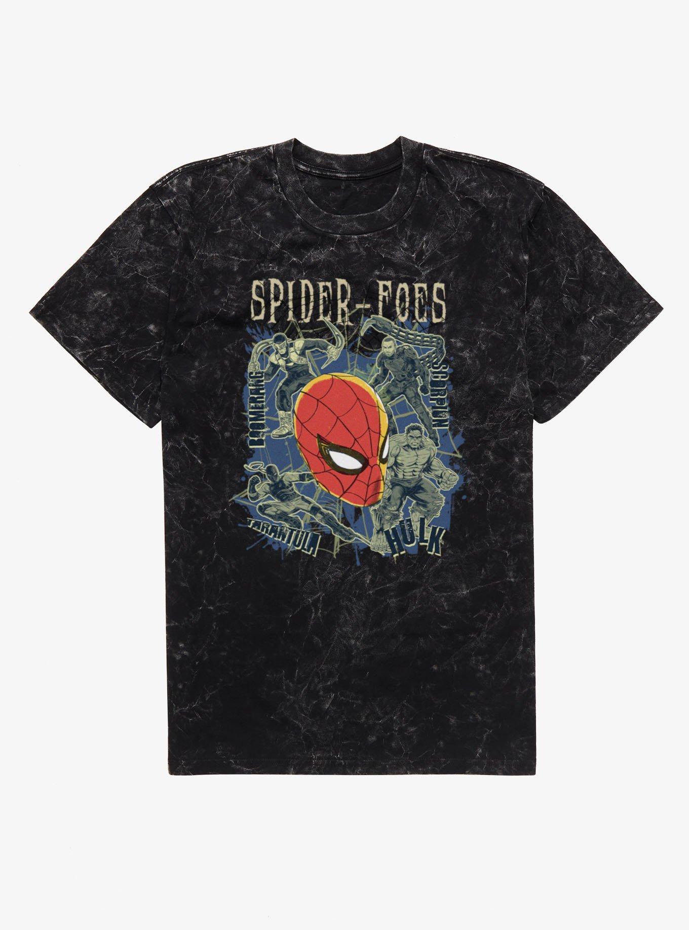 Marvel Spider-Man Brand New Day Spider-Foes Hulk Scorpion Boomerang Tarantula Mineral Wash T-Shirt, BLACK MINERAL WASH, hi-res view 1