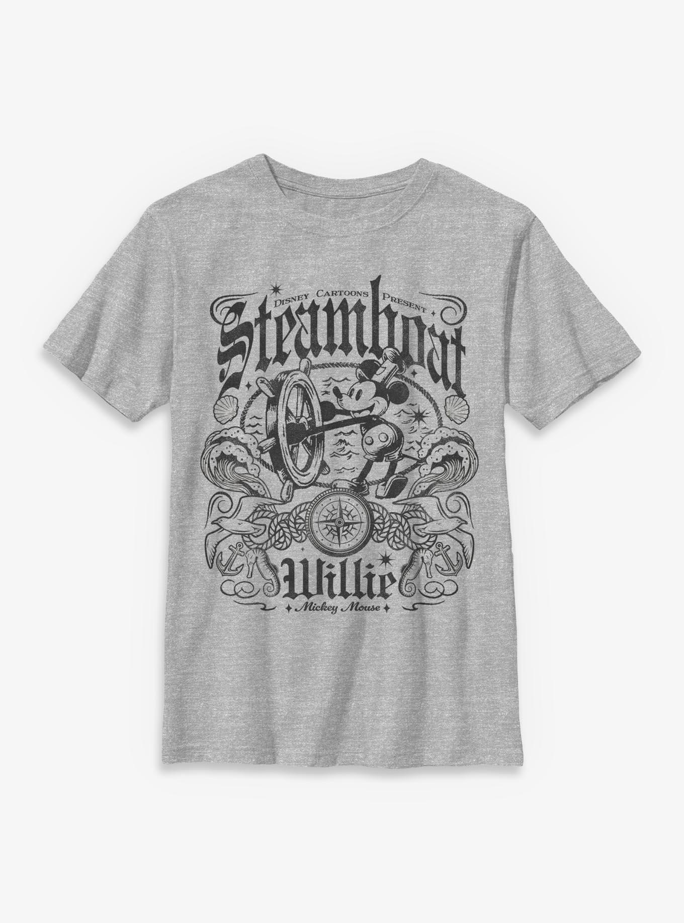 Disney Steamboat Willie Mickey Mouse Youth T-Shirt BoxLunch Exclusive