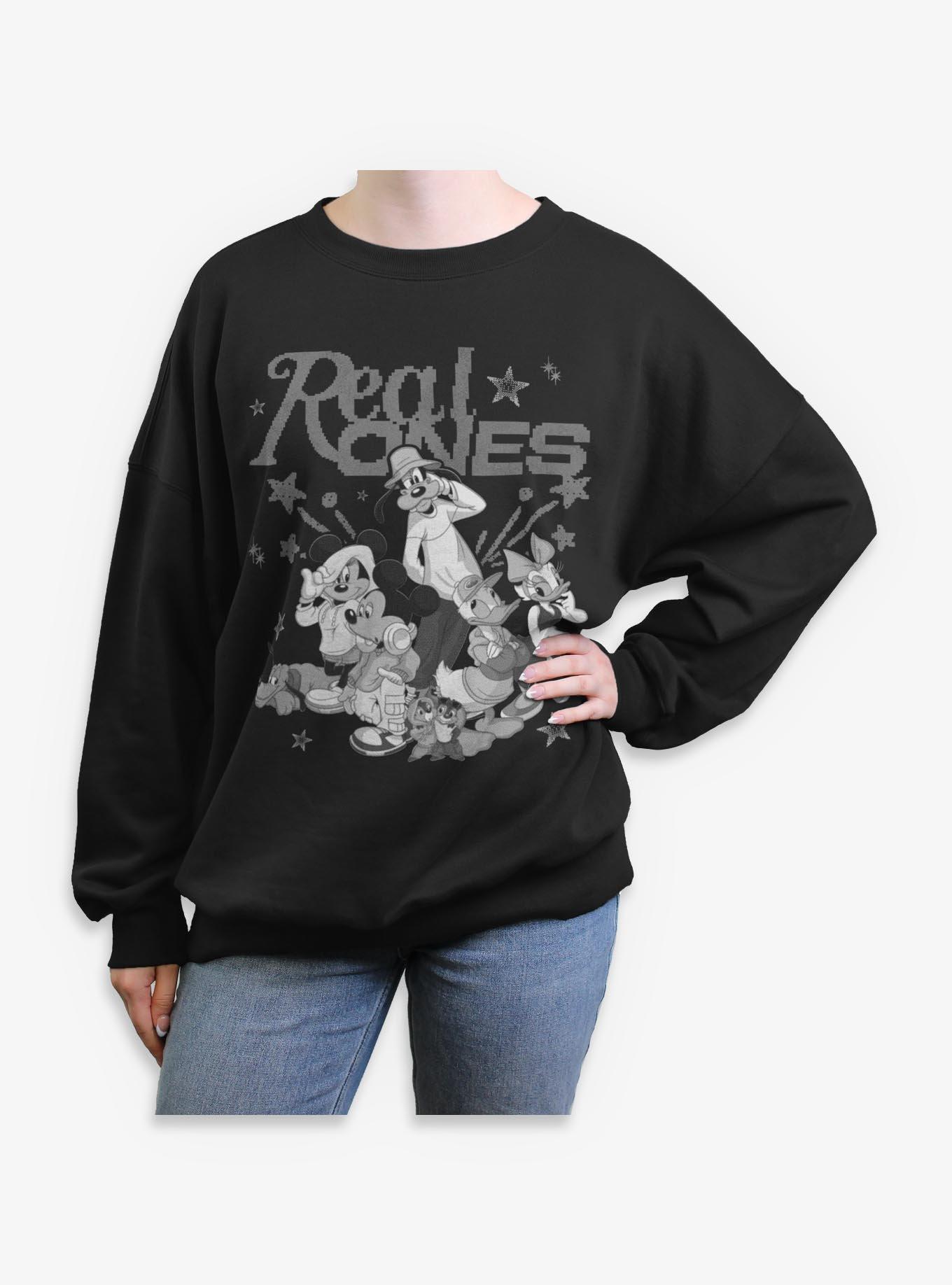 Disney Mickey Mouse Real Ones Womens Oversized Sweatshirt BoxLunch Exclusive