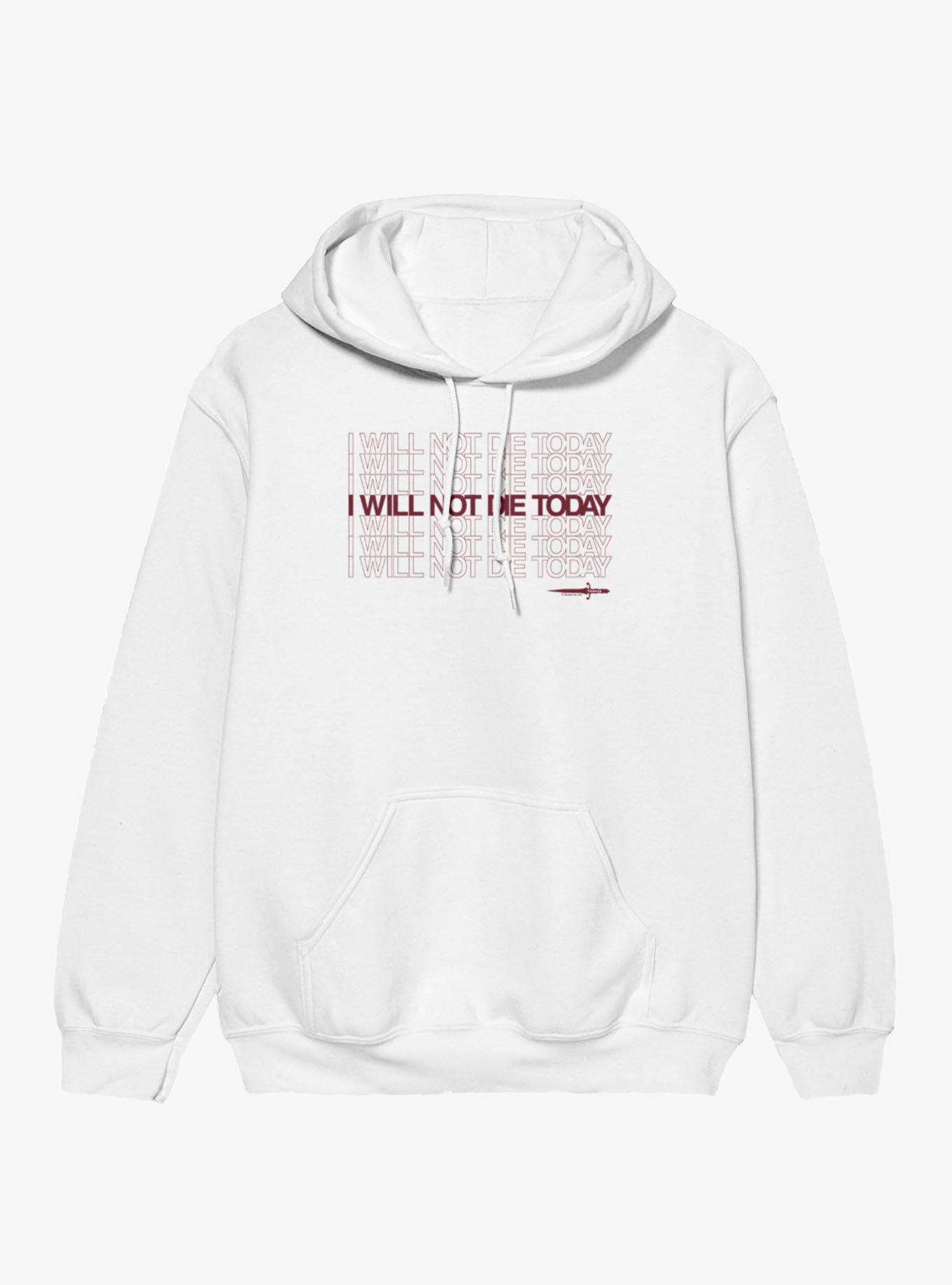 Fourth Wing The Empyrean I Will Not Die Today Quote Hoodie, , hi-res