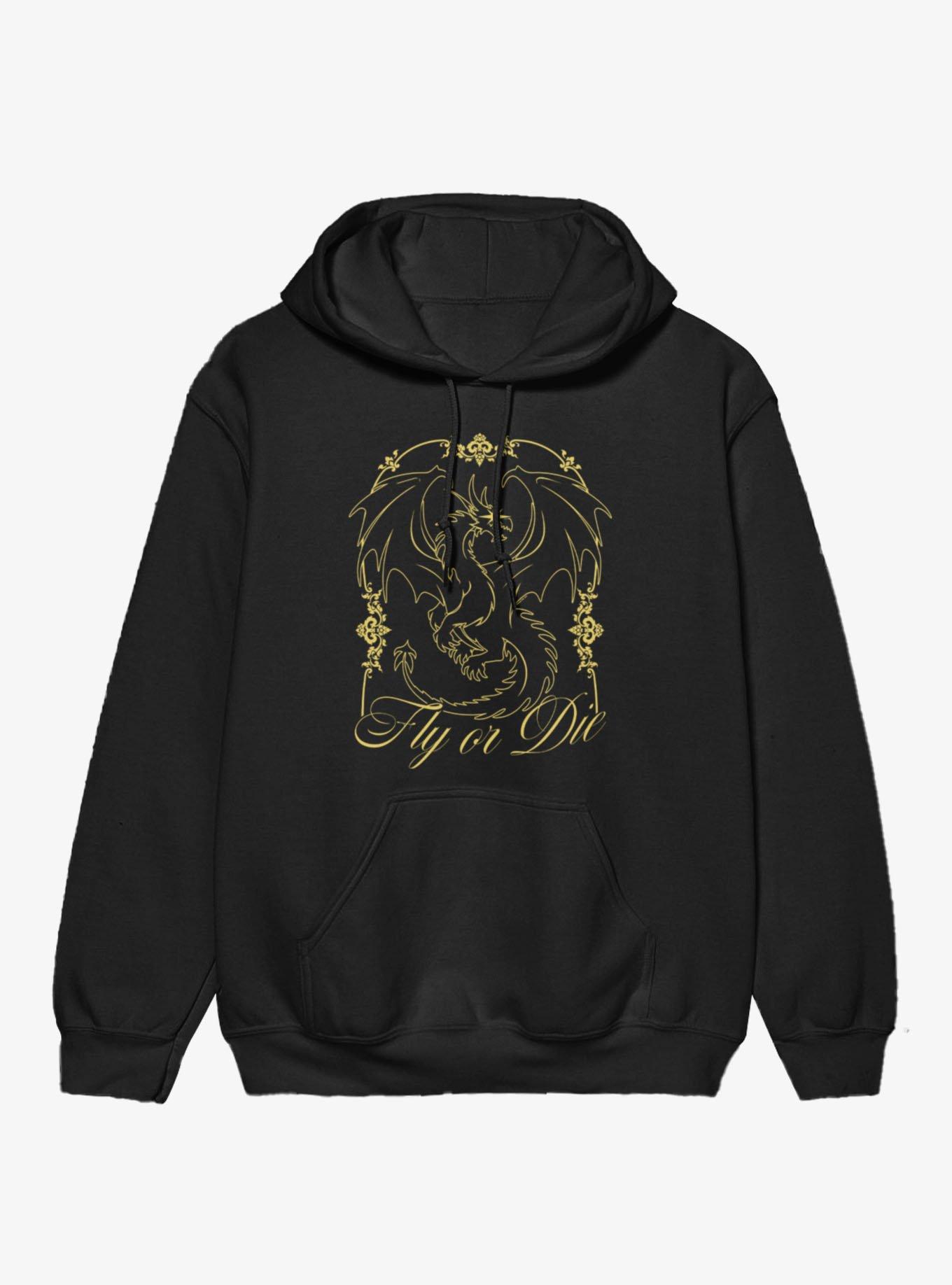 Fourth Wing The Empyrean Fly Or Die Gold Art Nouveau Hoodie, , hi-res