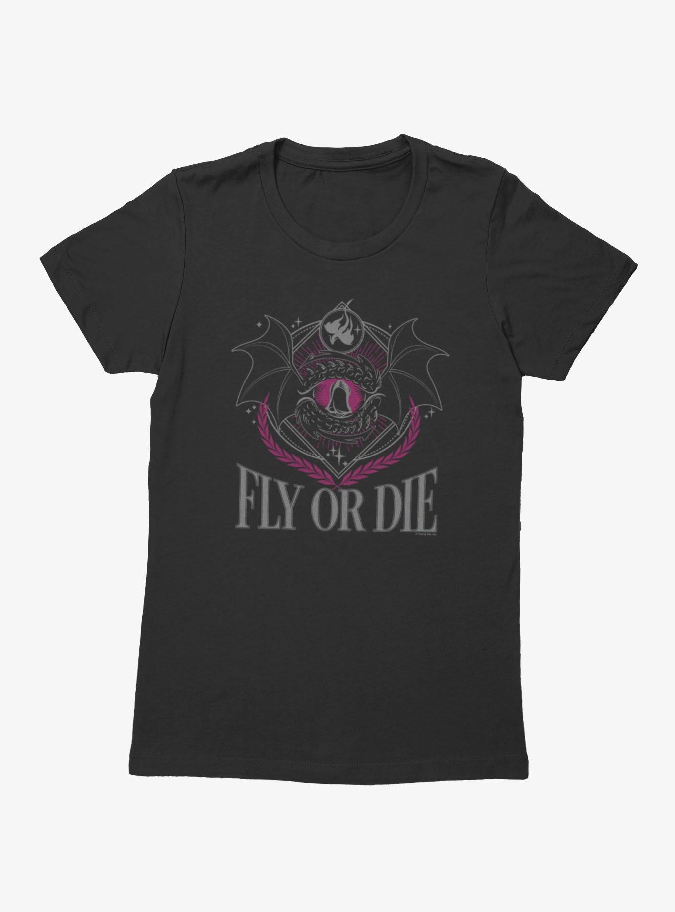 Fourth Wing The Empyrean Fly Or Die Dragon Emblem Retro Womens T-Shirt, , hi-res