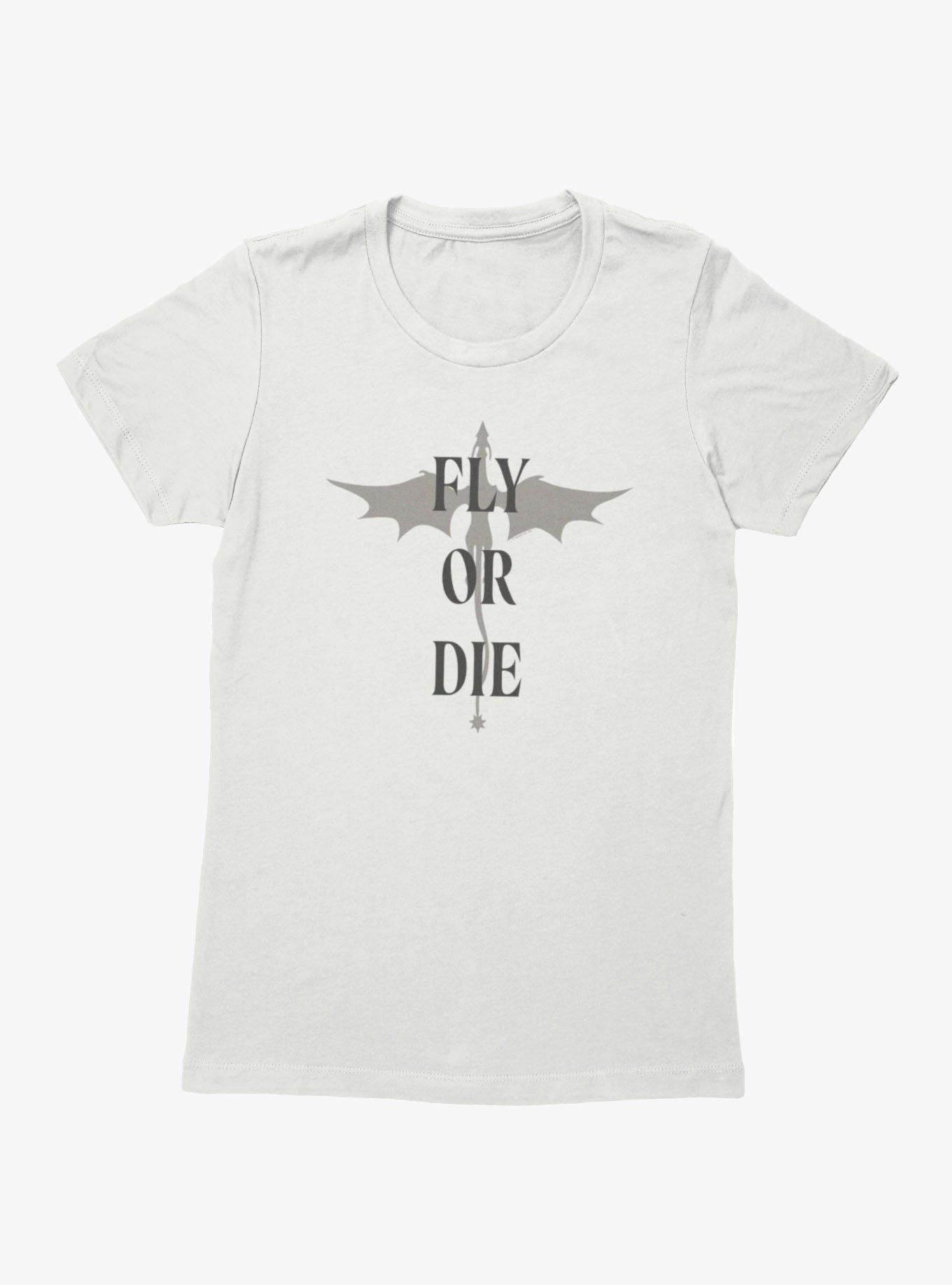 Fourth Wing The Empyrean Fly Or Die Minimalist Dragon Womens T-Shirt, , hi-res
