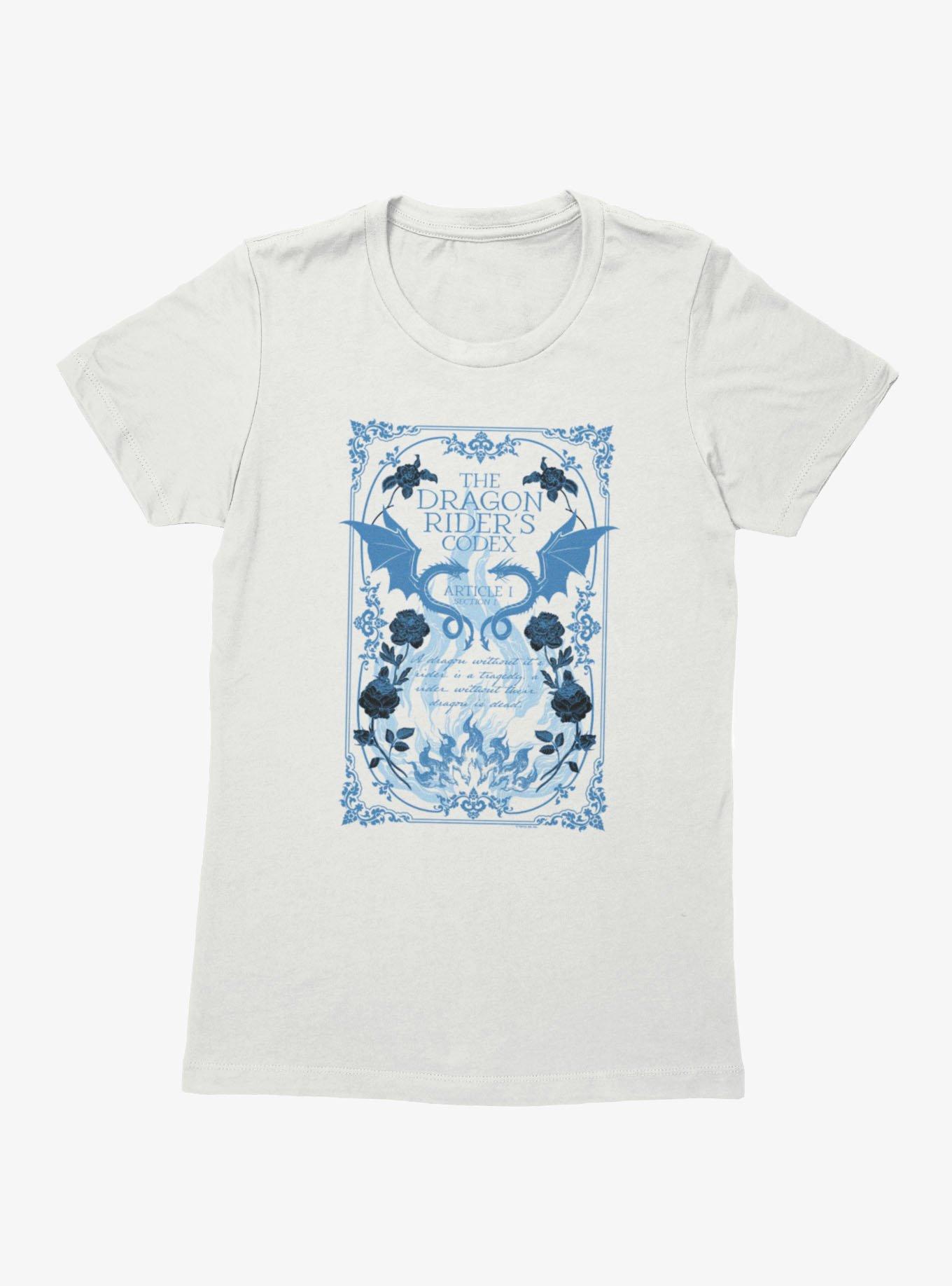 Fourth Wing The Empyrean Dragon Riders Codex Blue Floral Womens T-Shirt, , hi-res