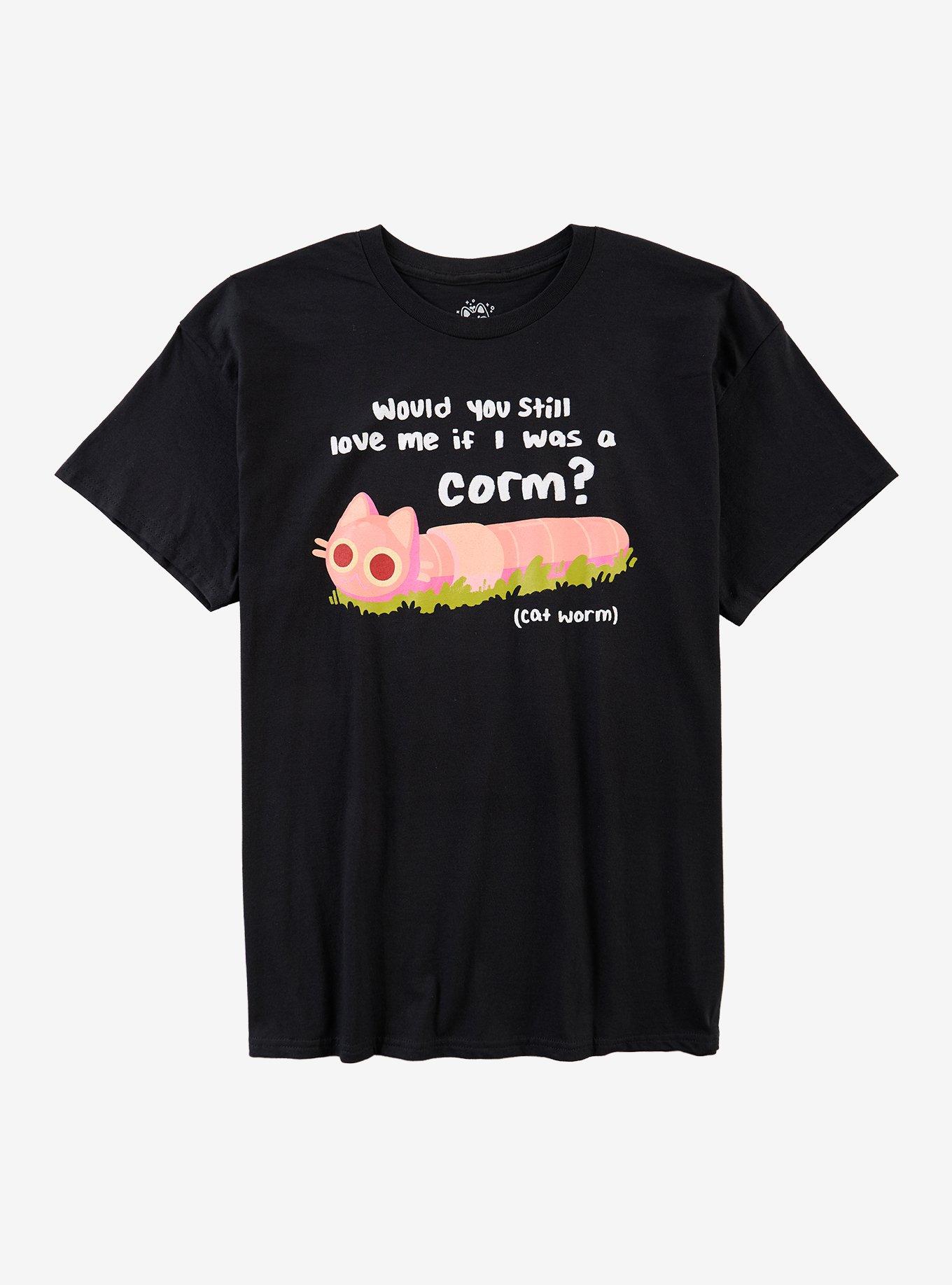 Cat Worm T-Shirt By Hollyddraws