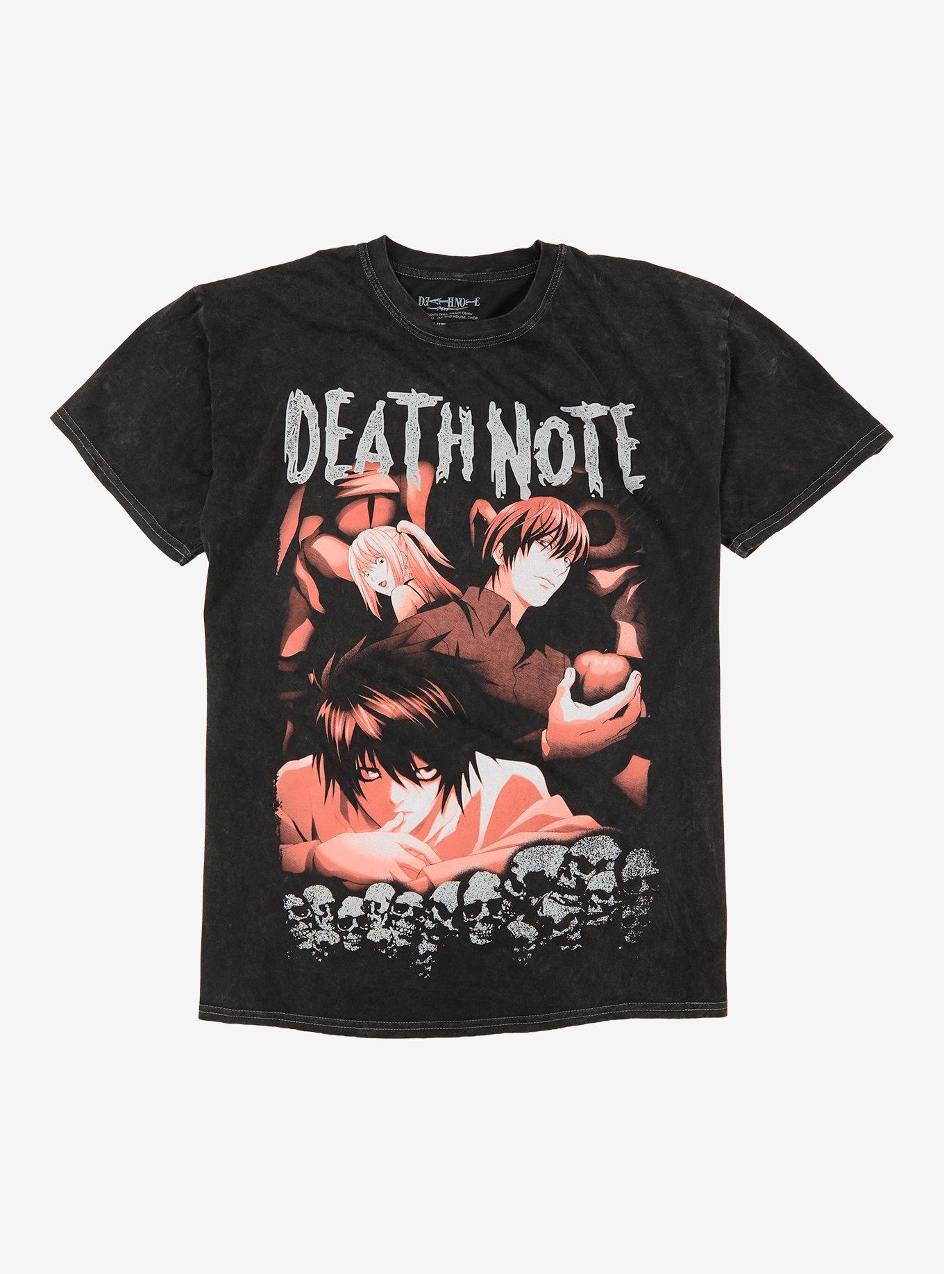 Death Note Trio Tonal Skull Dark Wash T-Shirt